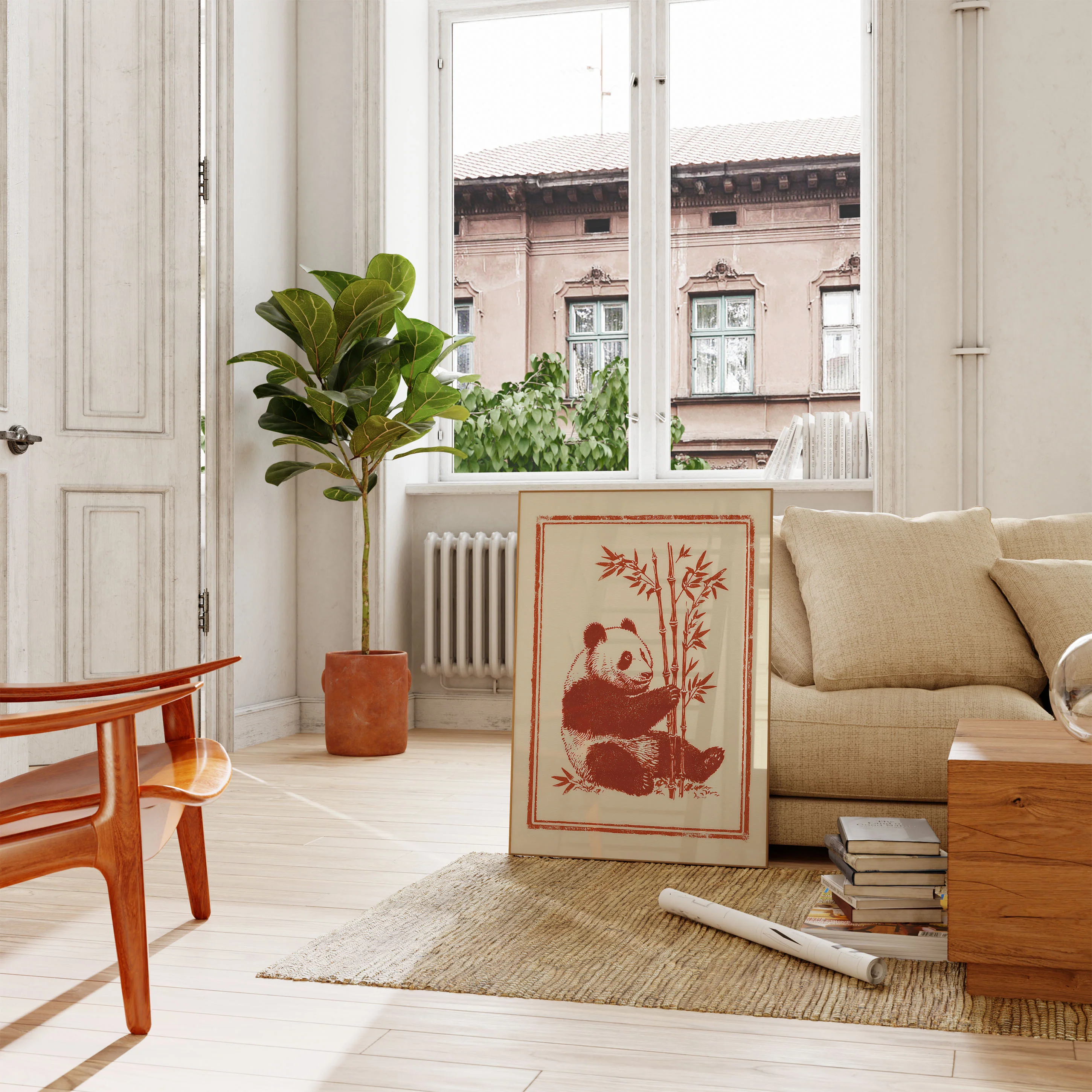 Rustic Panda Bamboo Poster - Image 2