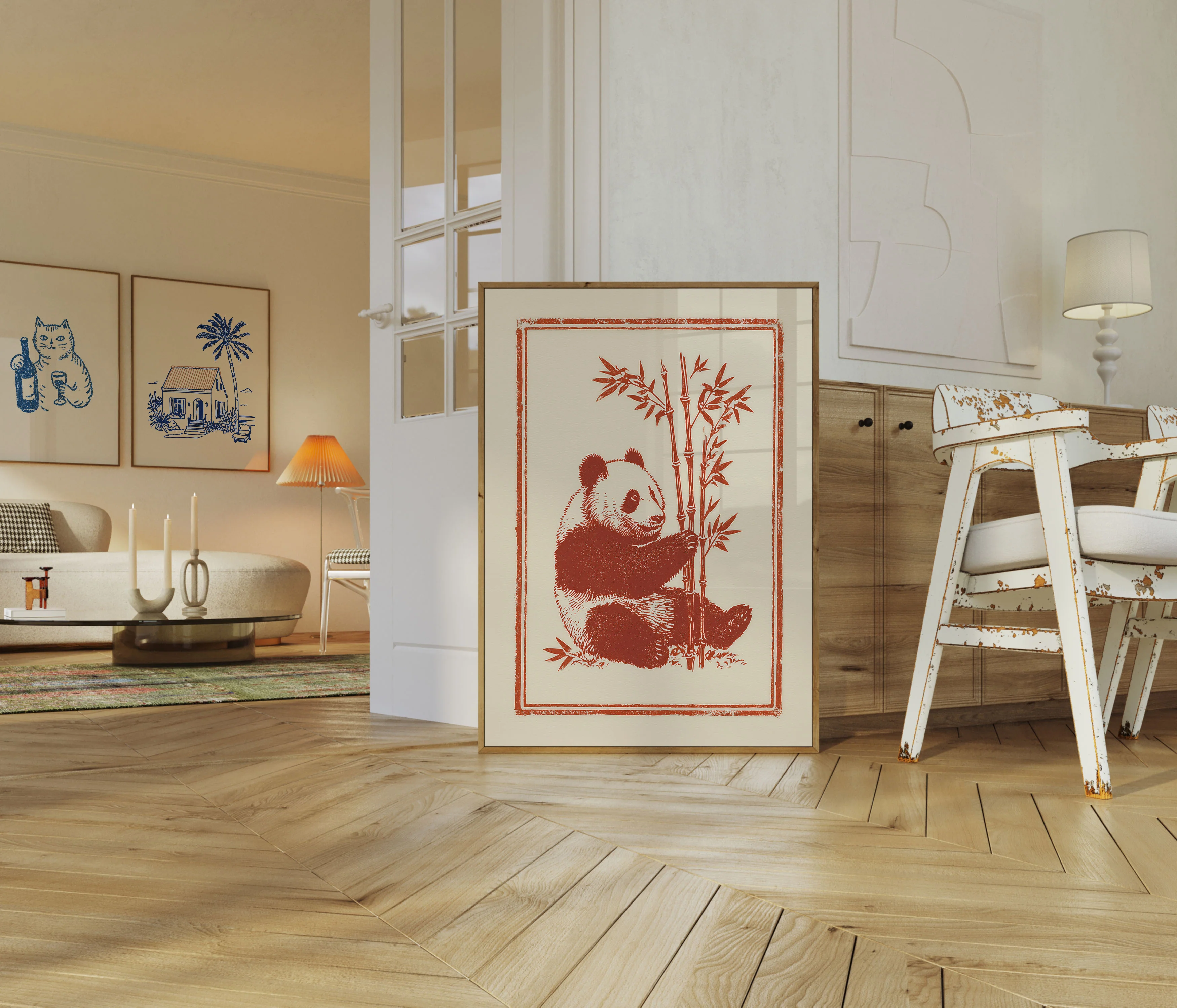 Rustic Panda Bamboo Poster - Image 5