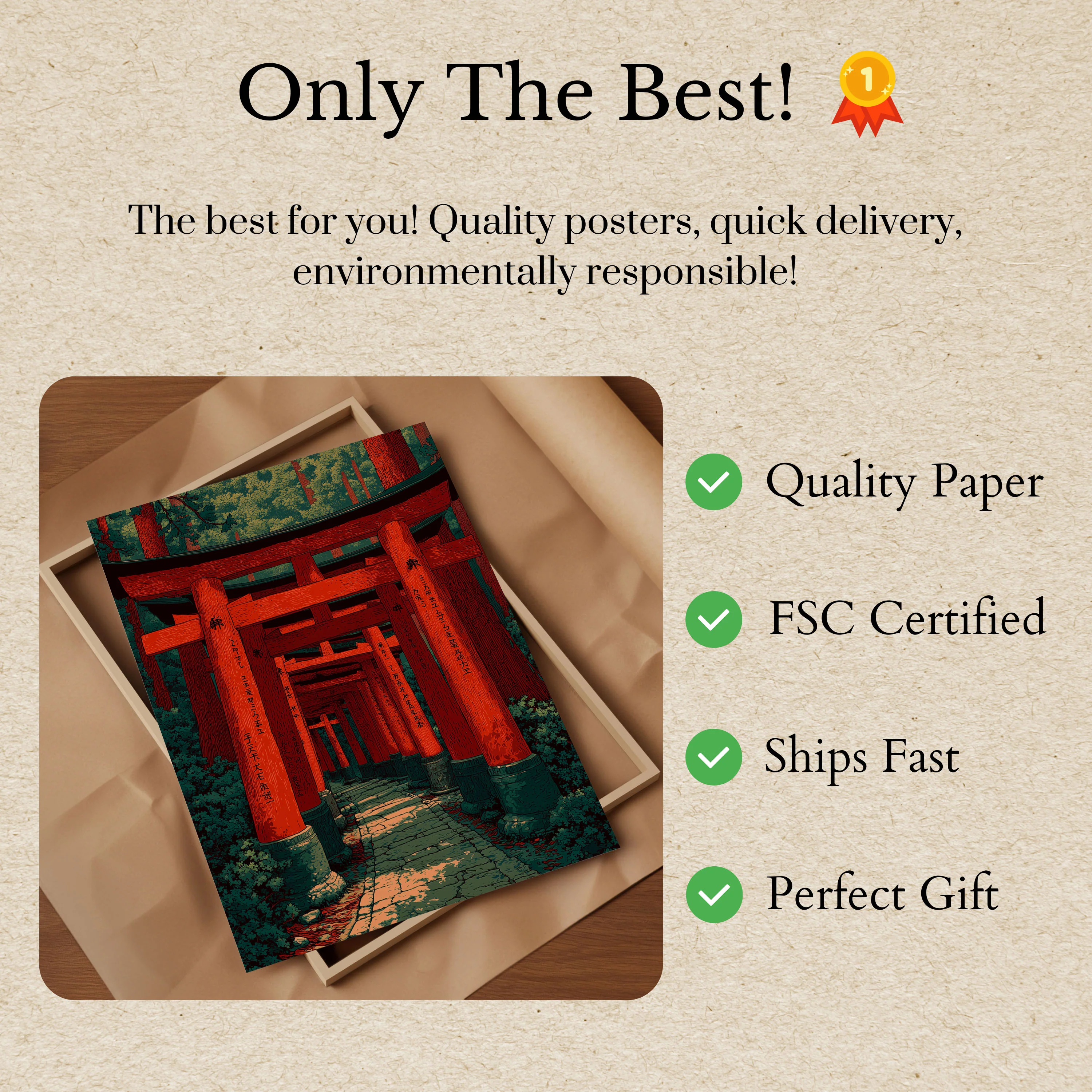 Sacred Japanese Temple Gates Poster - Image 3