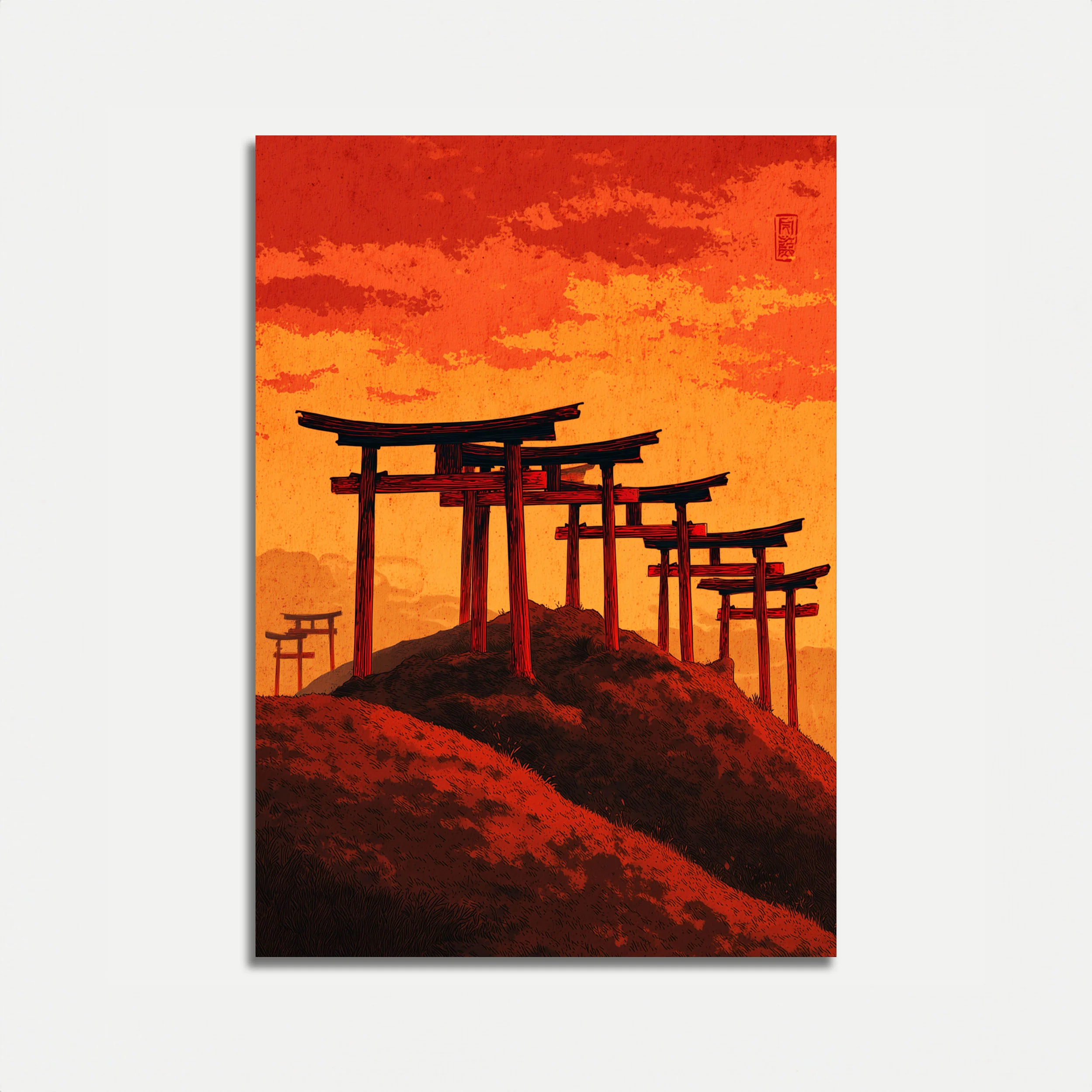 Sacred Torii Gates Sunset Poster