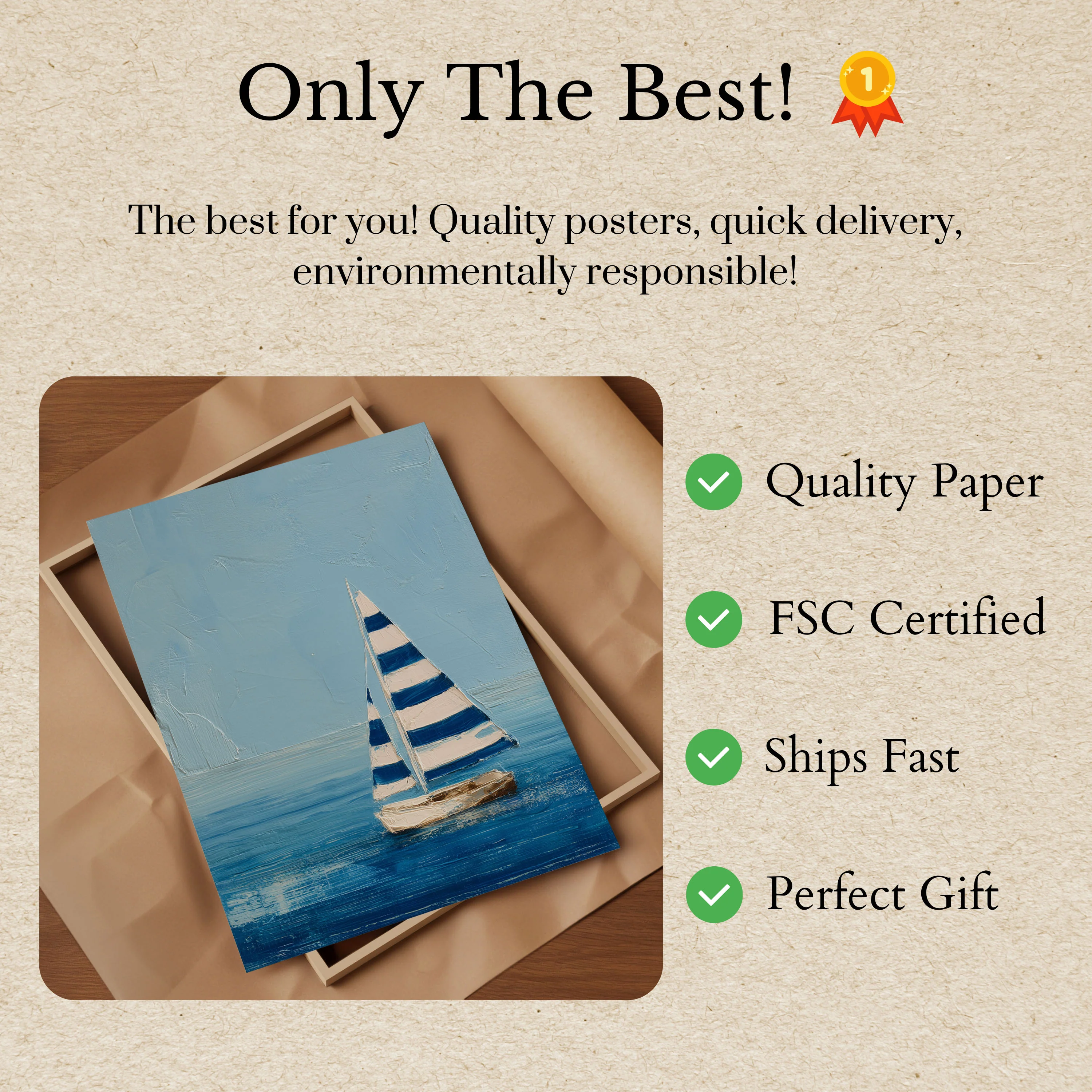 Sailboat on Calm Waters Poster - Image 3