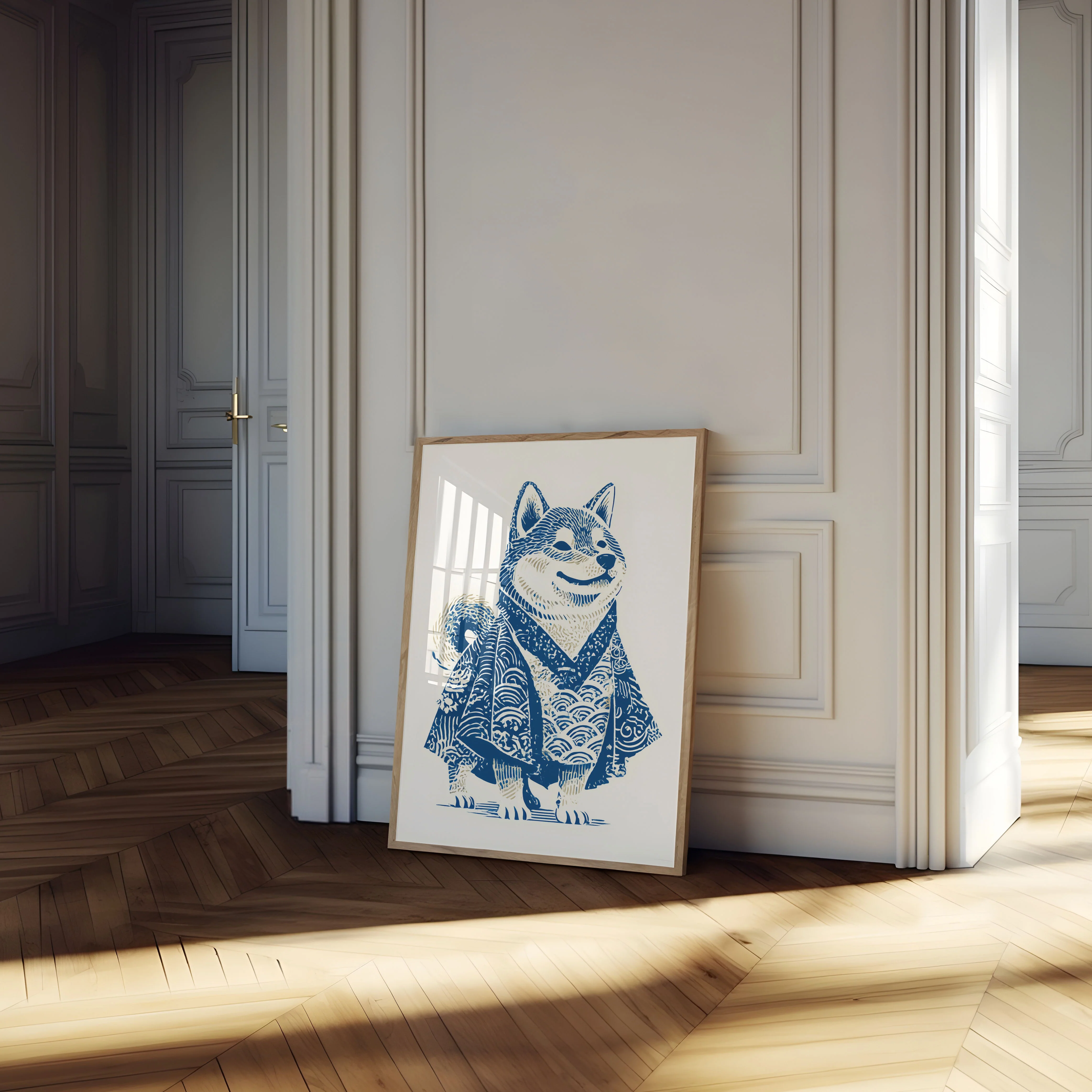 Samurai Dog in Blue Poster - Image 4