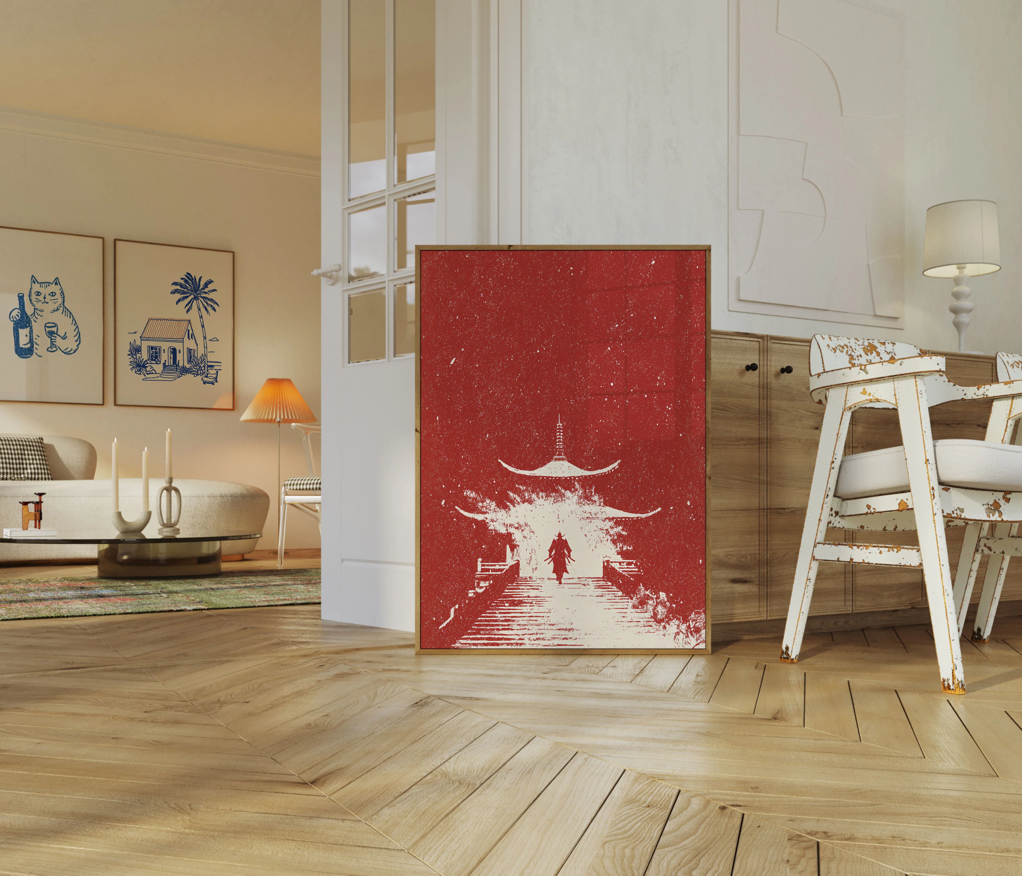 Samurai in Eastern Temple Poster - Image 5