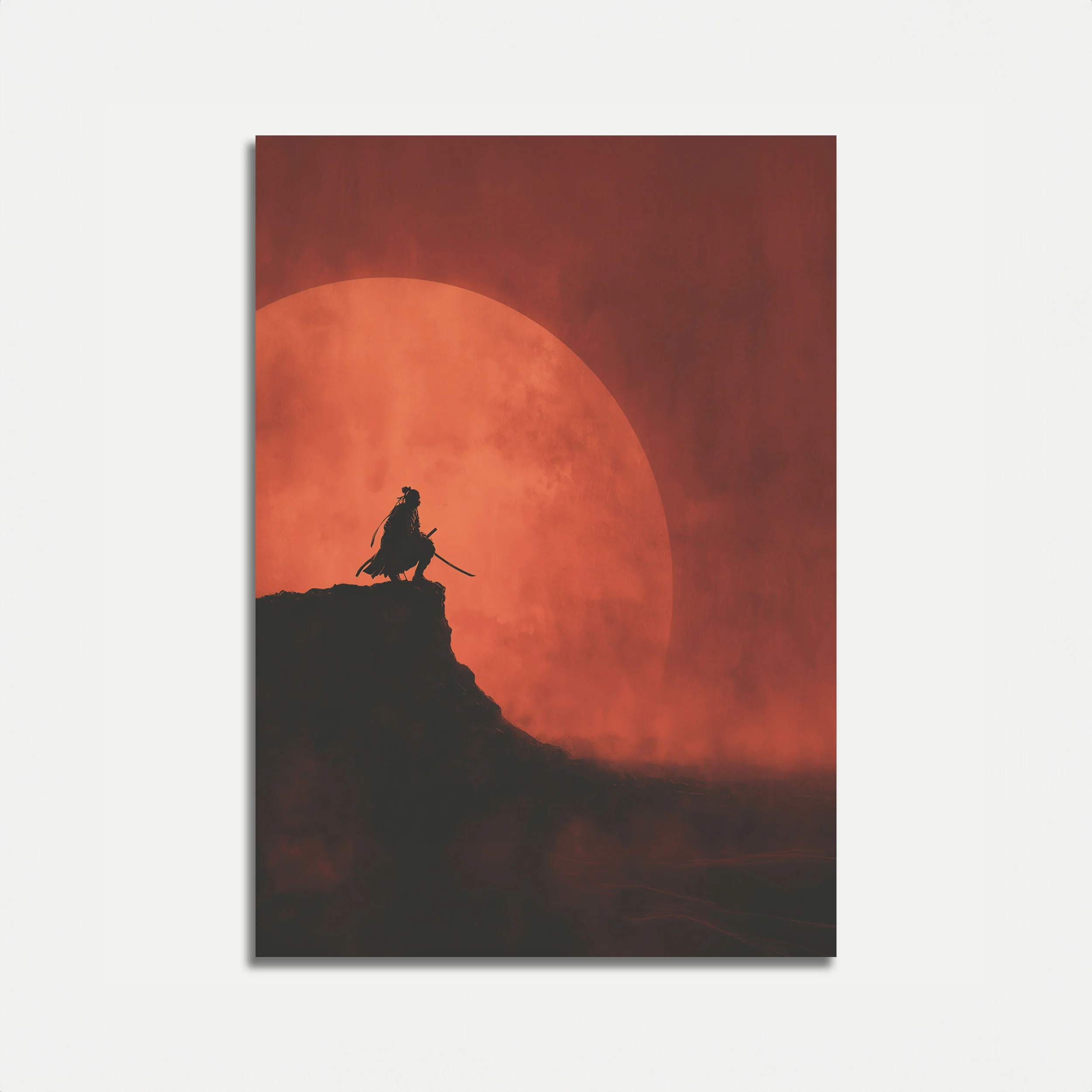 Samurai Sunset Silhouette Poster