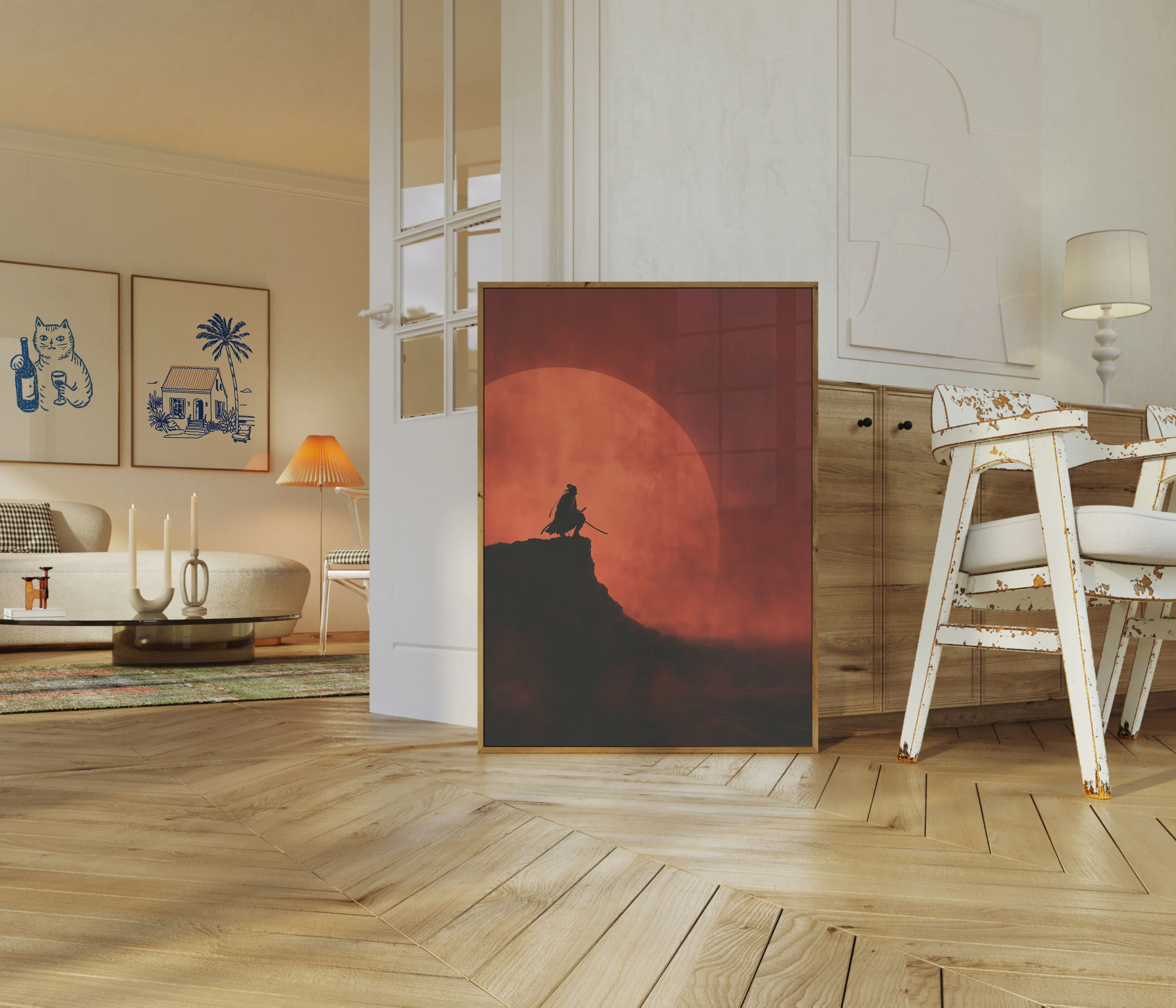 Samurai Sunset Silhouette Poster - Image 5