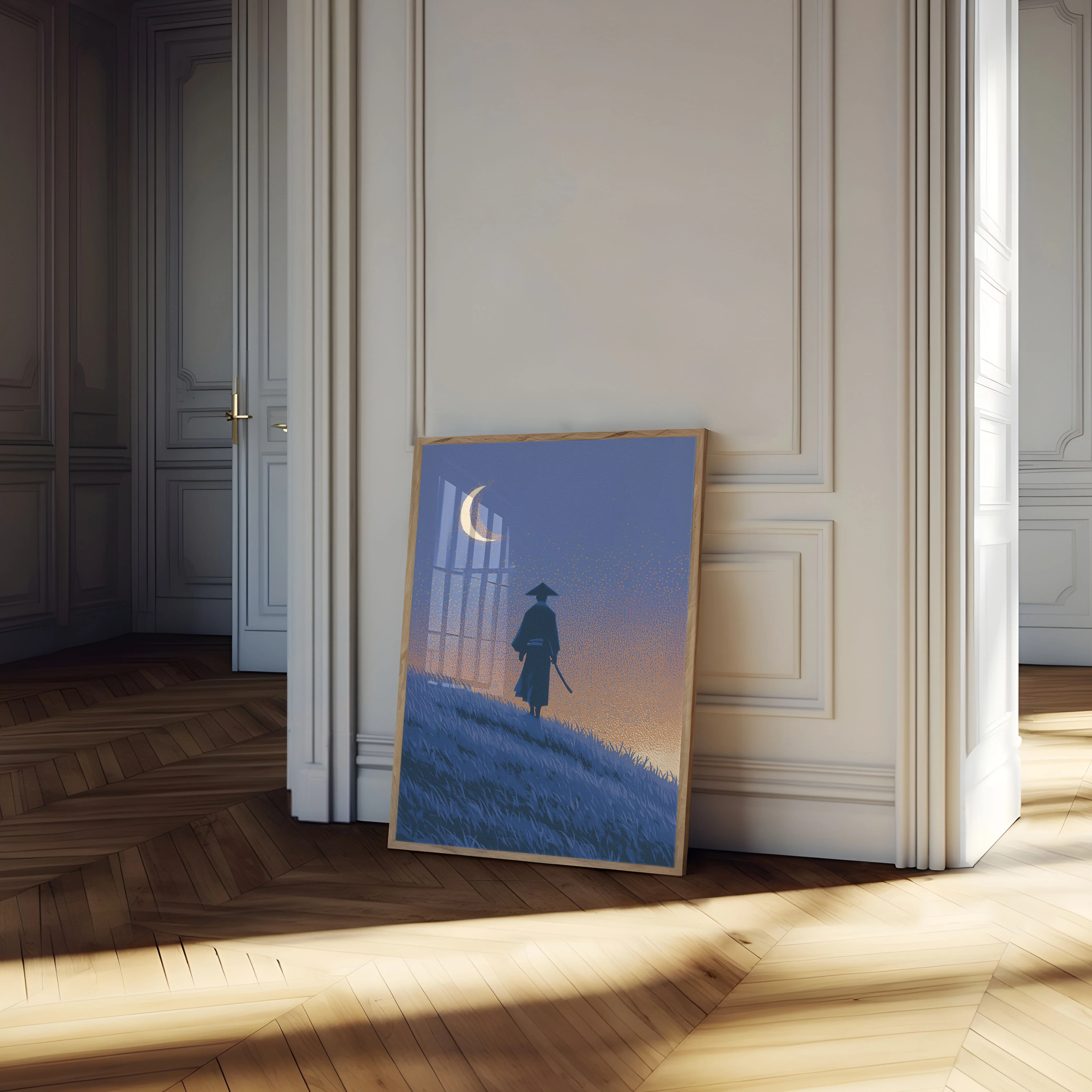 Samurai Under Starry Night Poster - Image 4