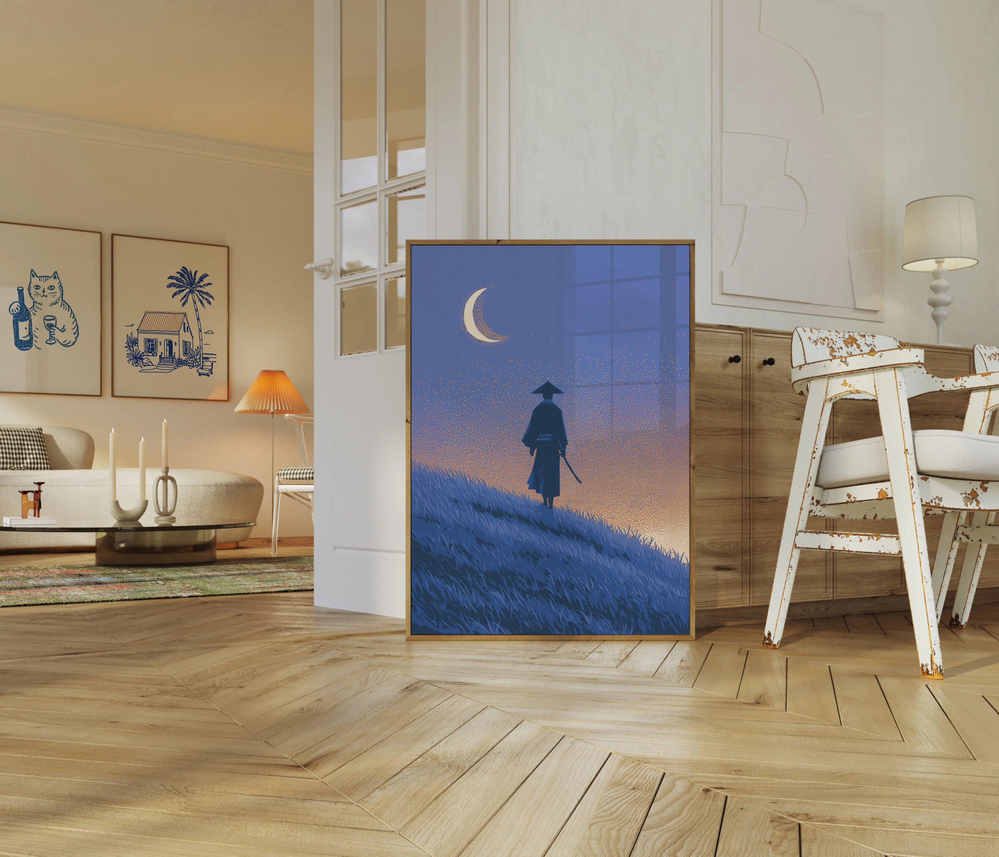 Samurai Under Starry Night Poster - Image 5