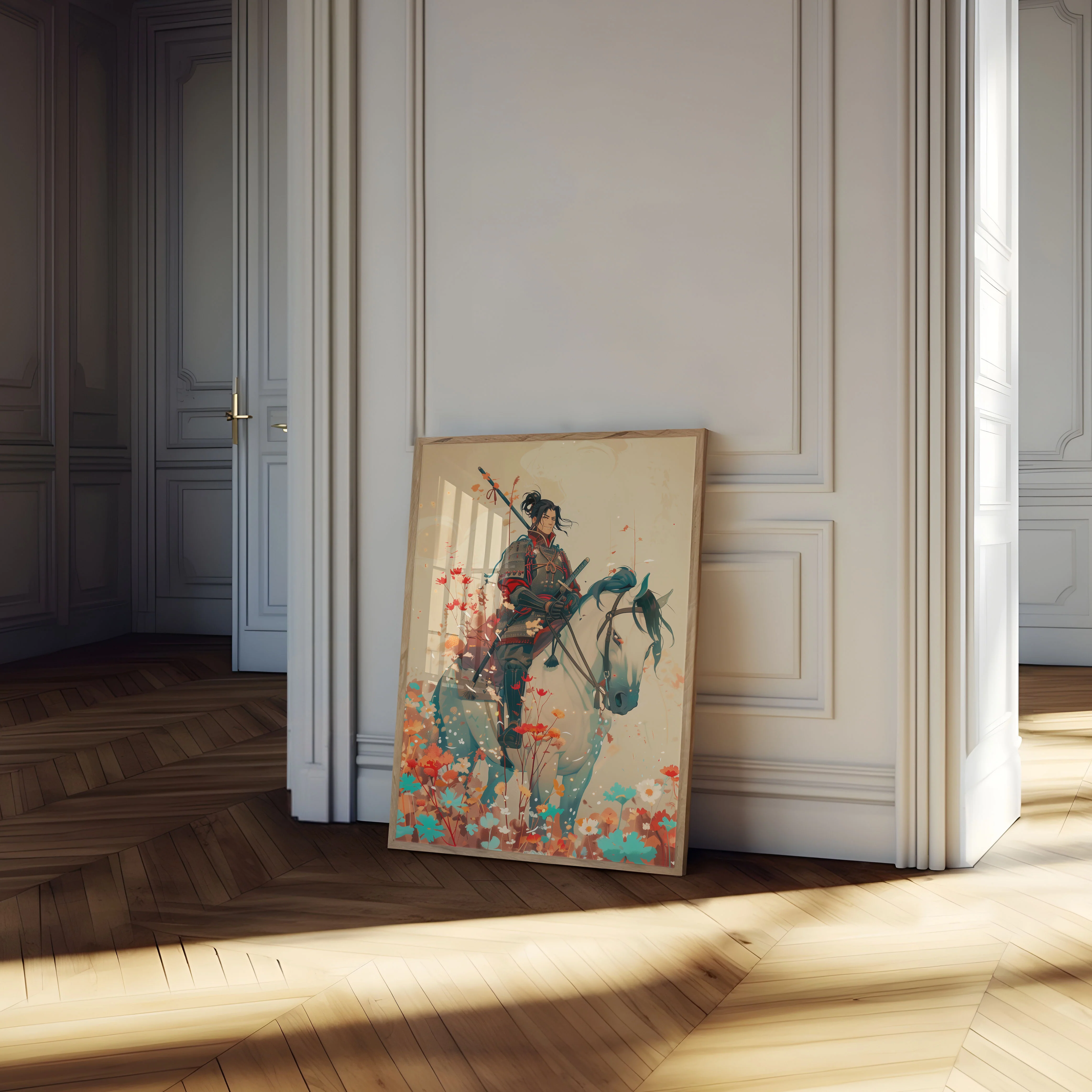 Samurai Warrior Flower Field Poster - Image 4