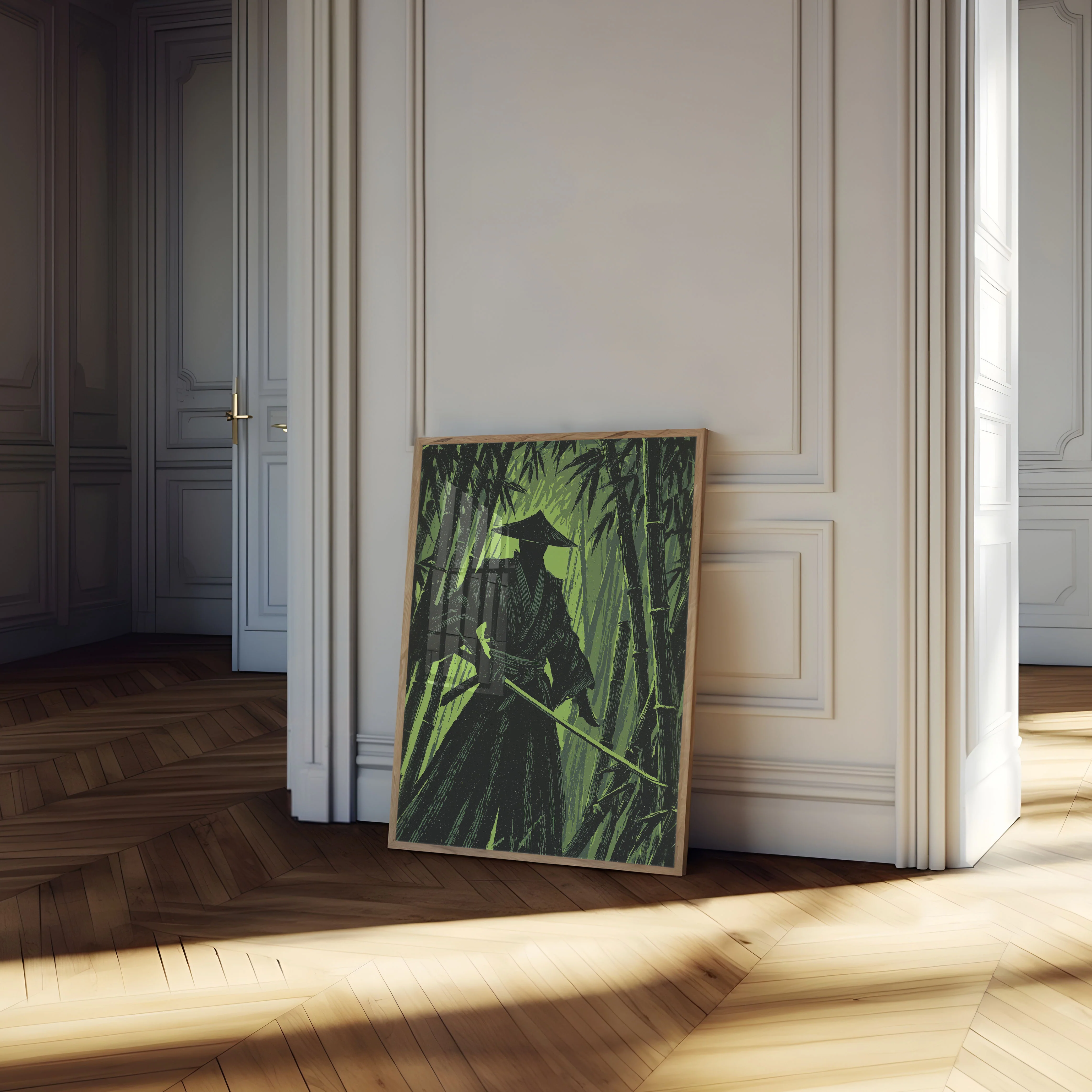 Samurai Warrior in Bamboo Forest Poster - Image 4