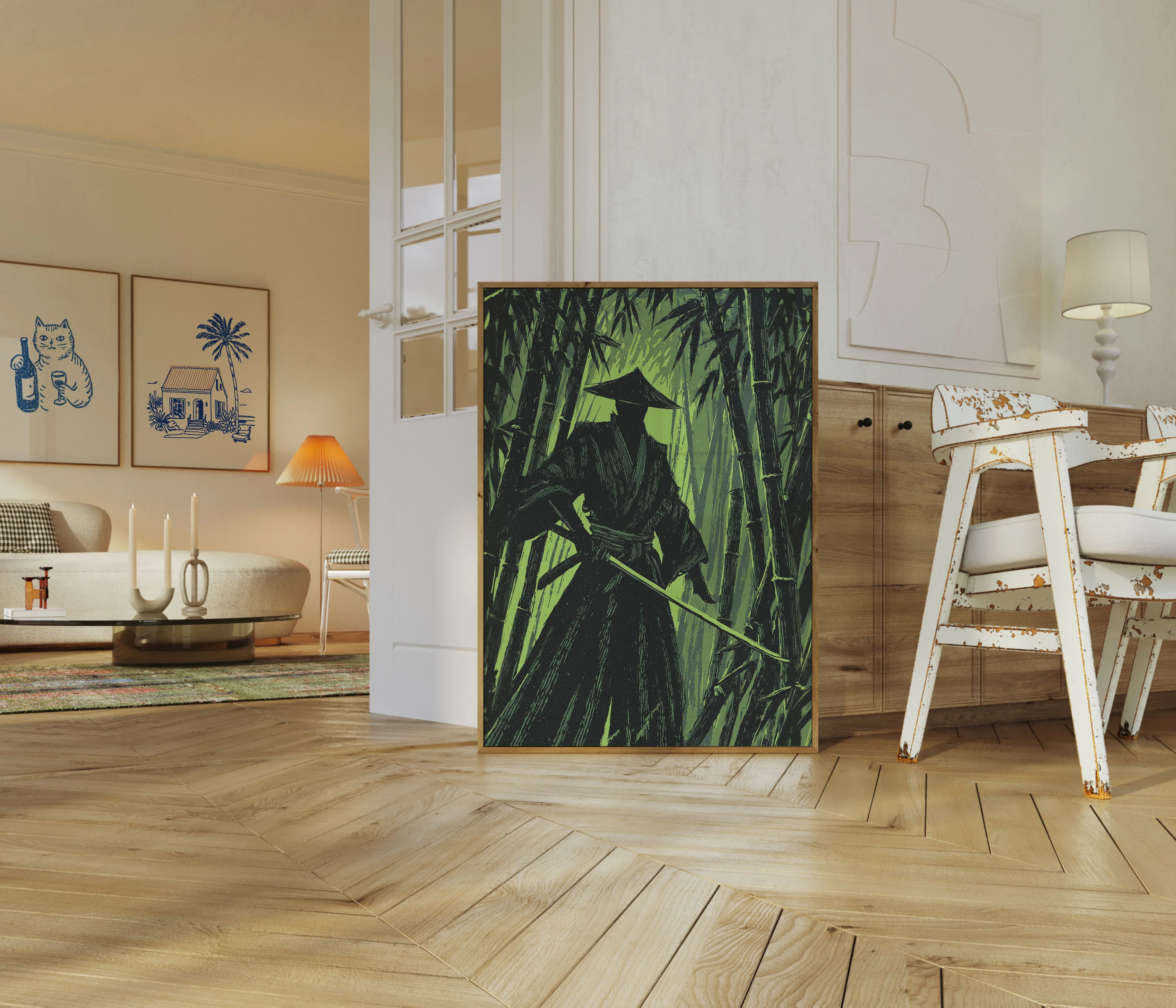 Samurai Warrior in Bamboo Forest Poster - Image 5