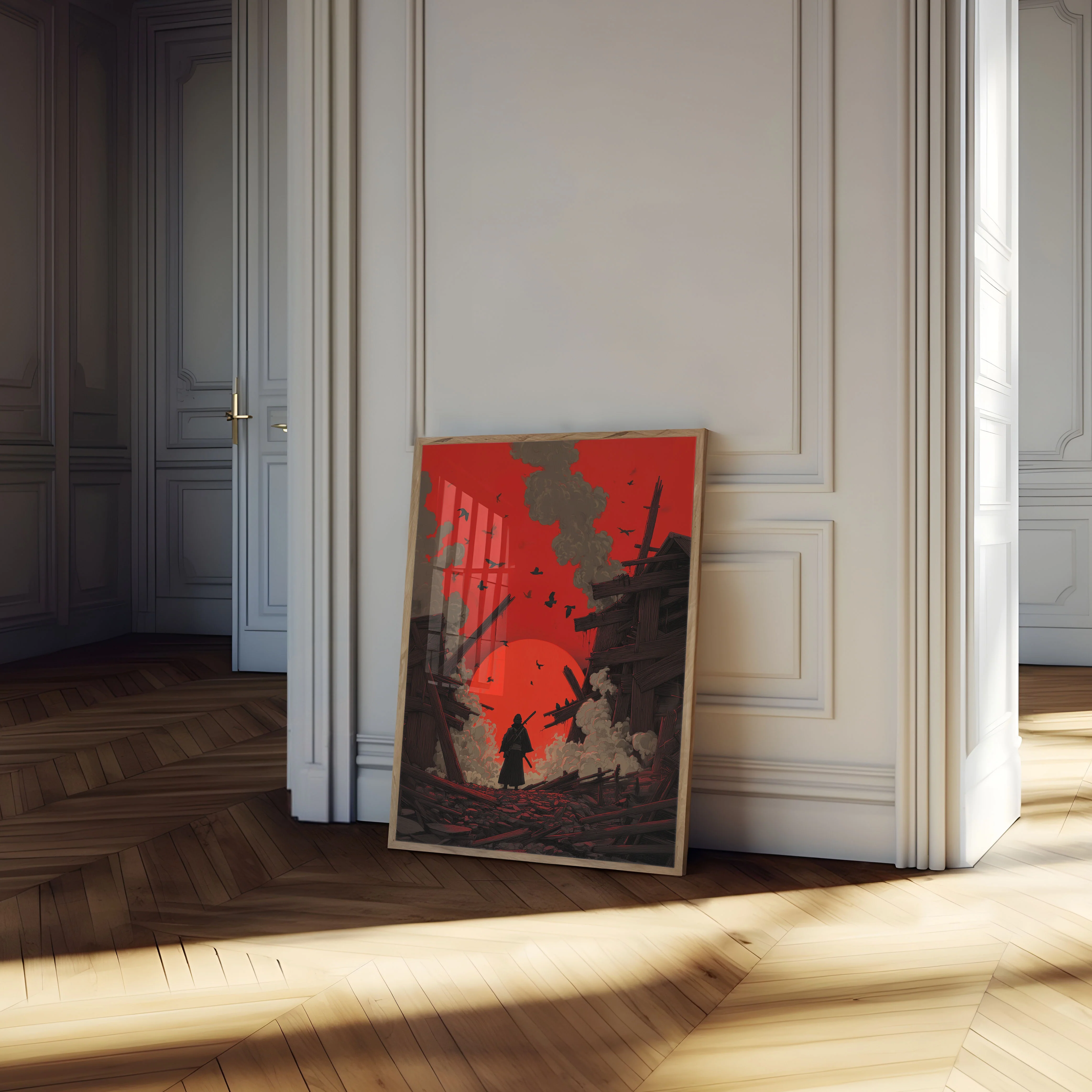 Samurai Warrior in Ruins Poster - Image 4