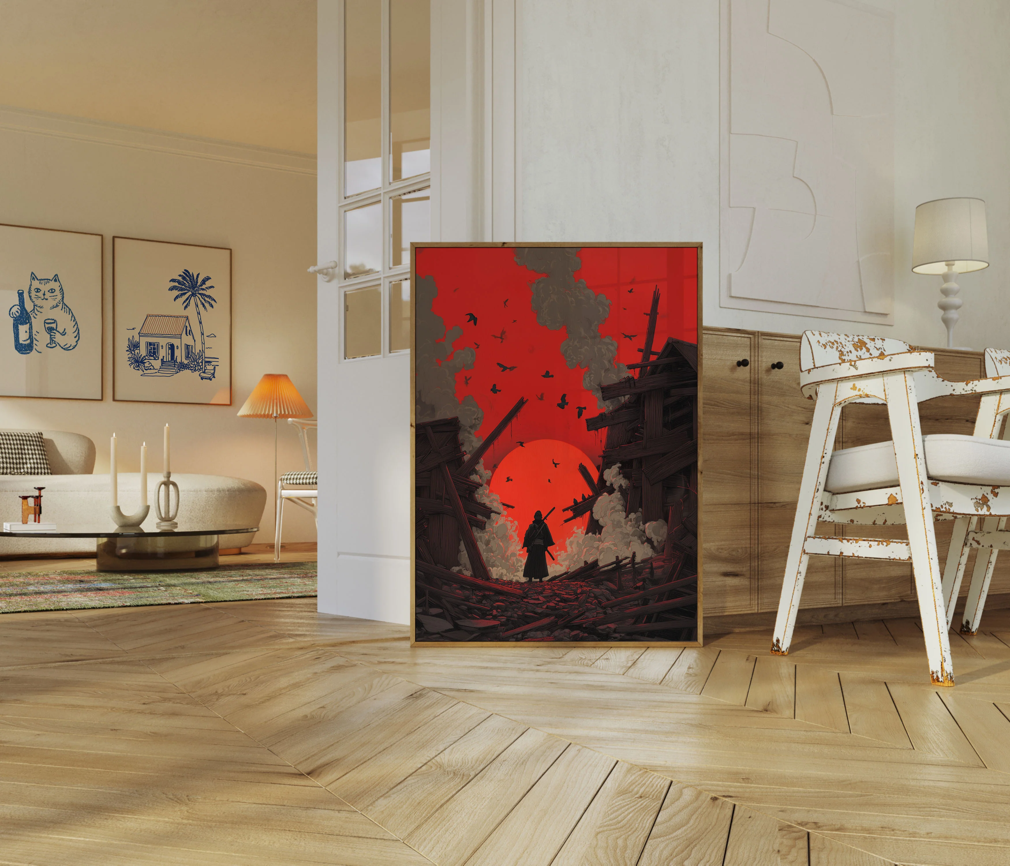 Samurai Warrior in Ruins Poster - Image 5