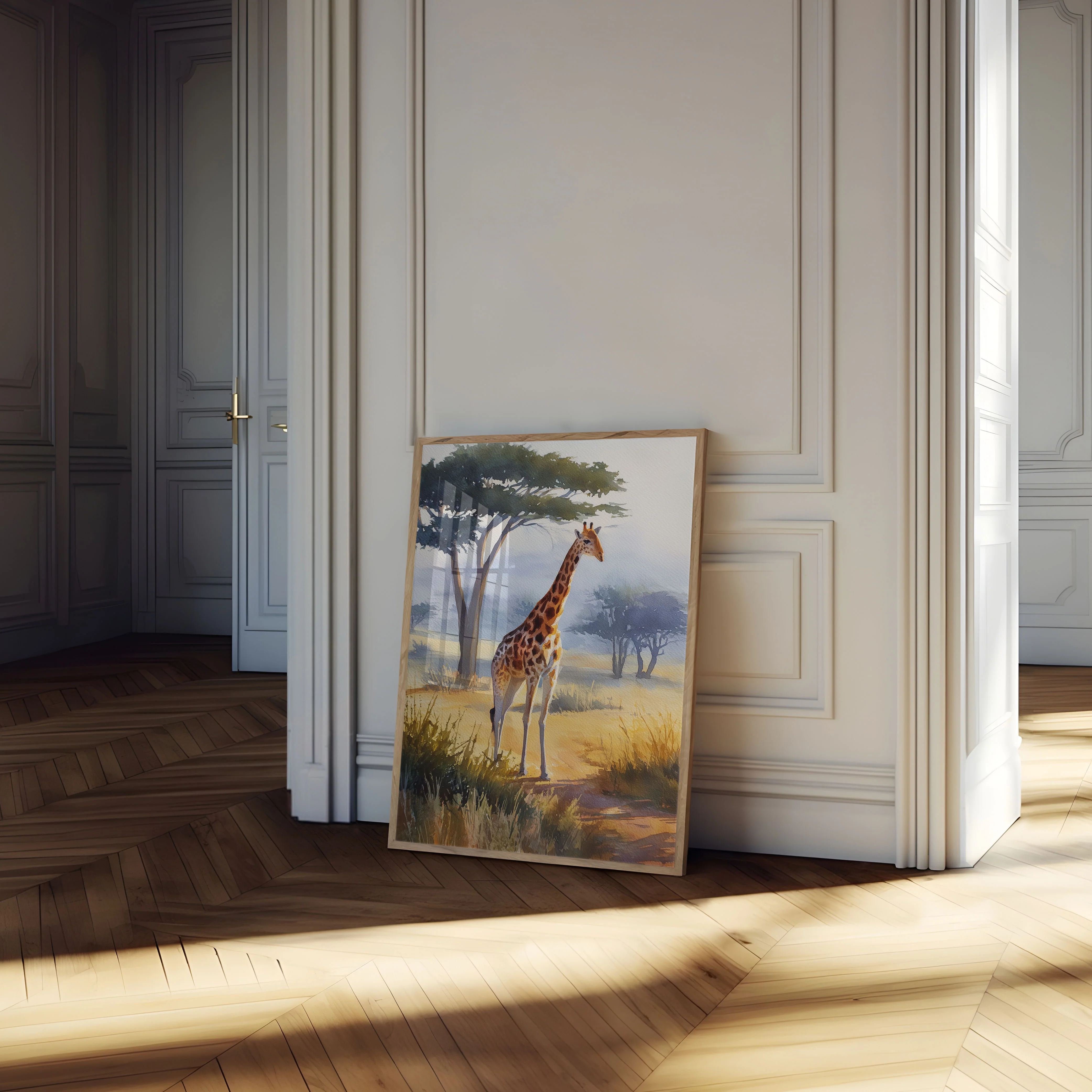 Savanna Solitude Giraffe Poster - Image 4