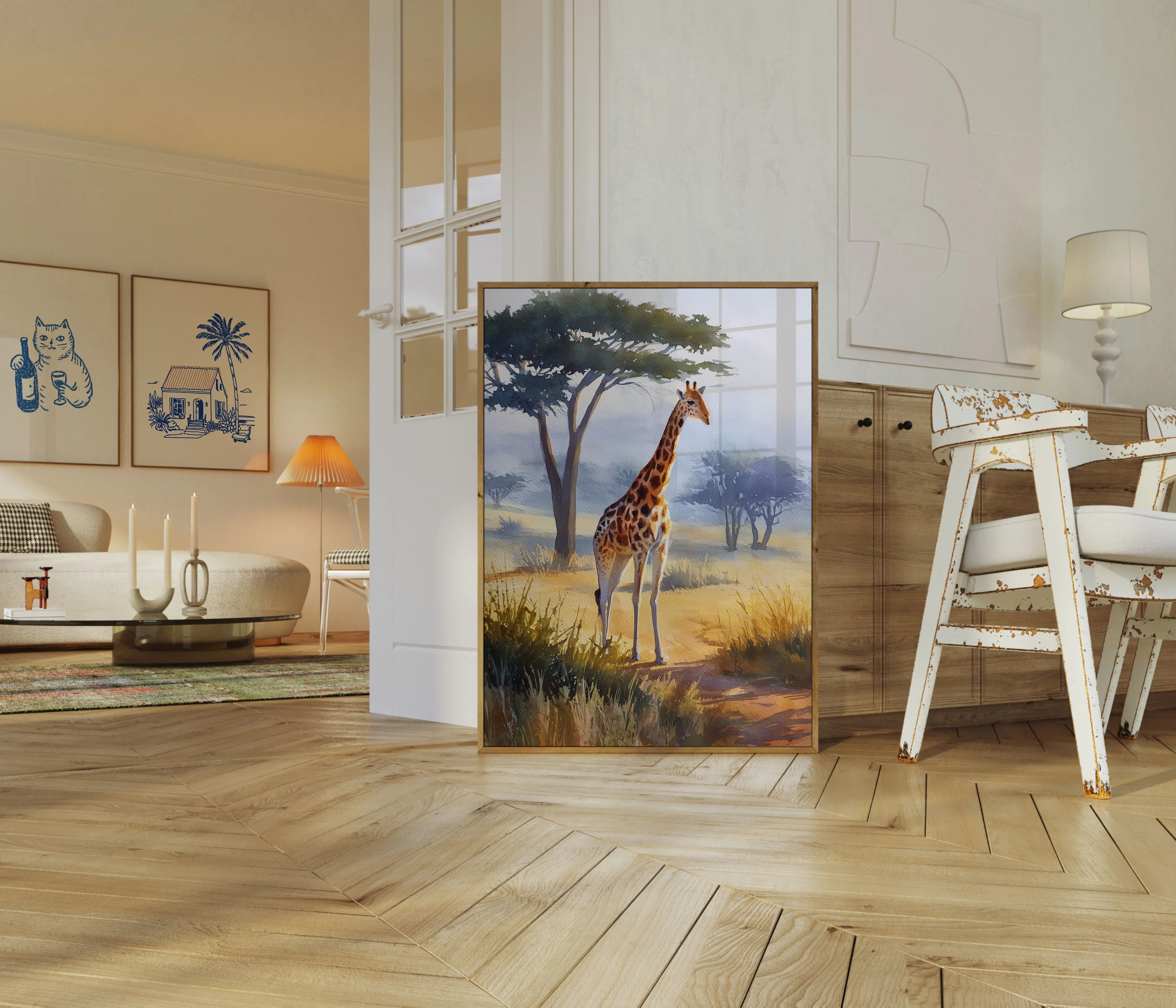 Savanna Solitude Giraffe Poster - Image 5