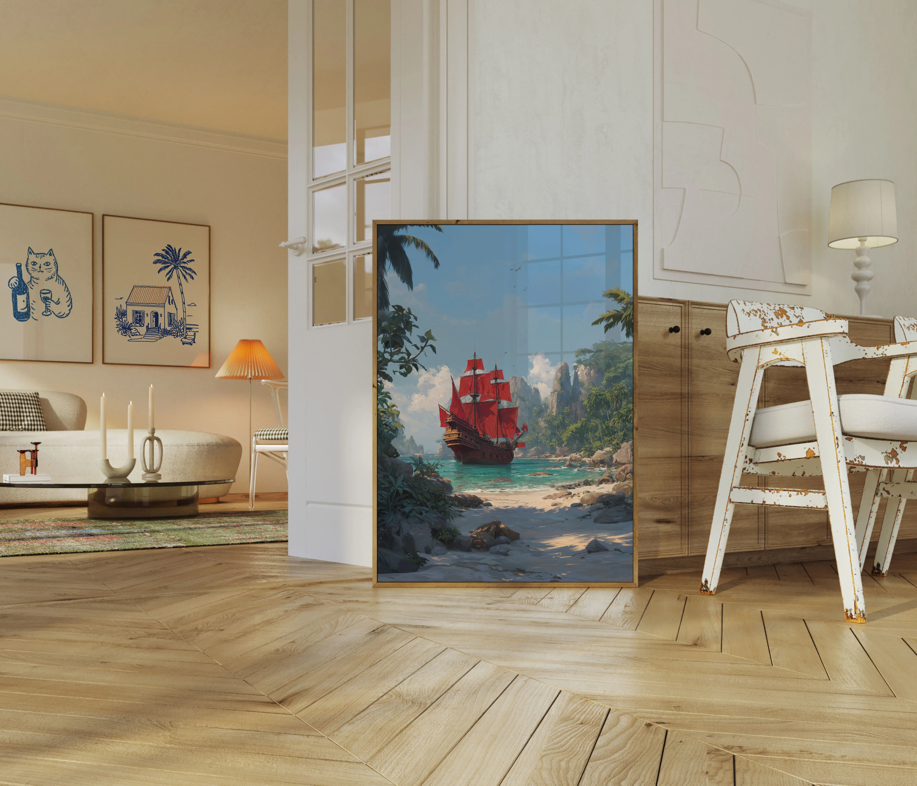 Scarlet Sails Tropical Adventure Poster - Image 5