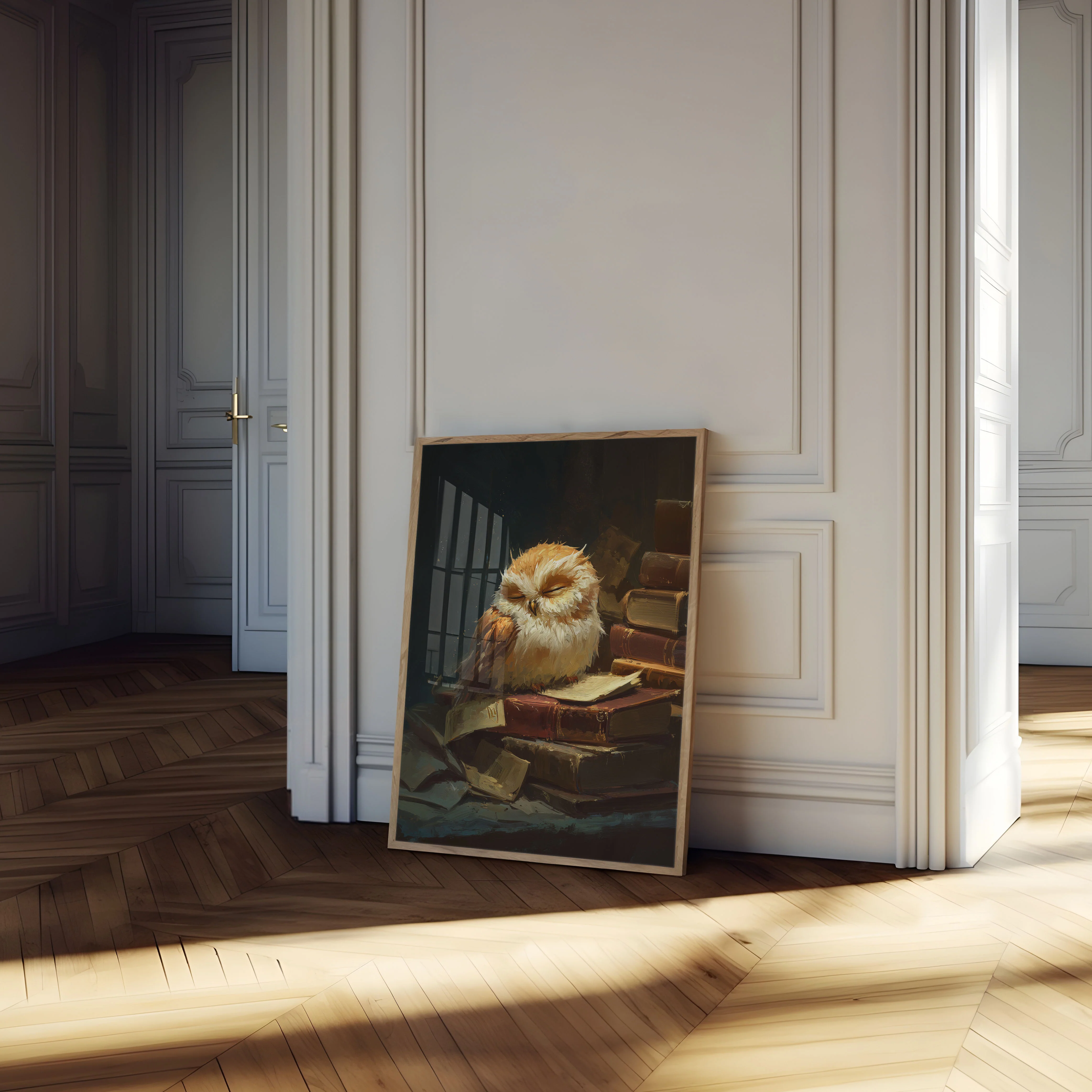 Scholarly Owl Among Books Poster - Image 4