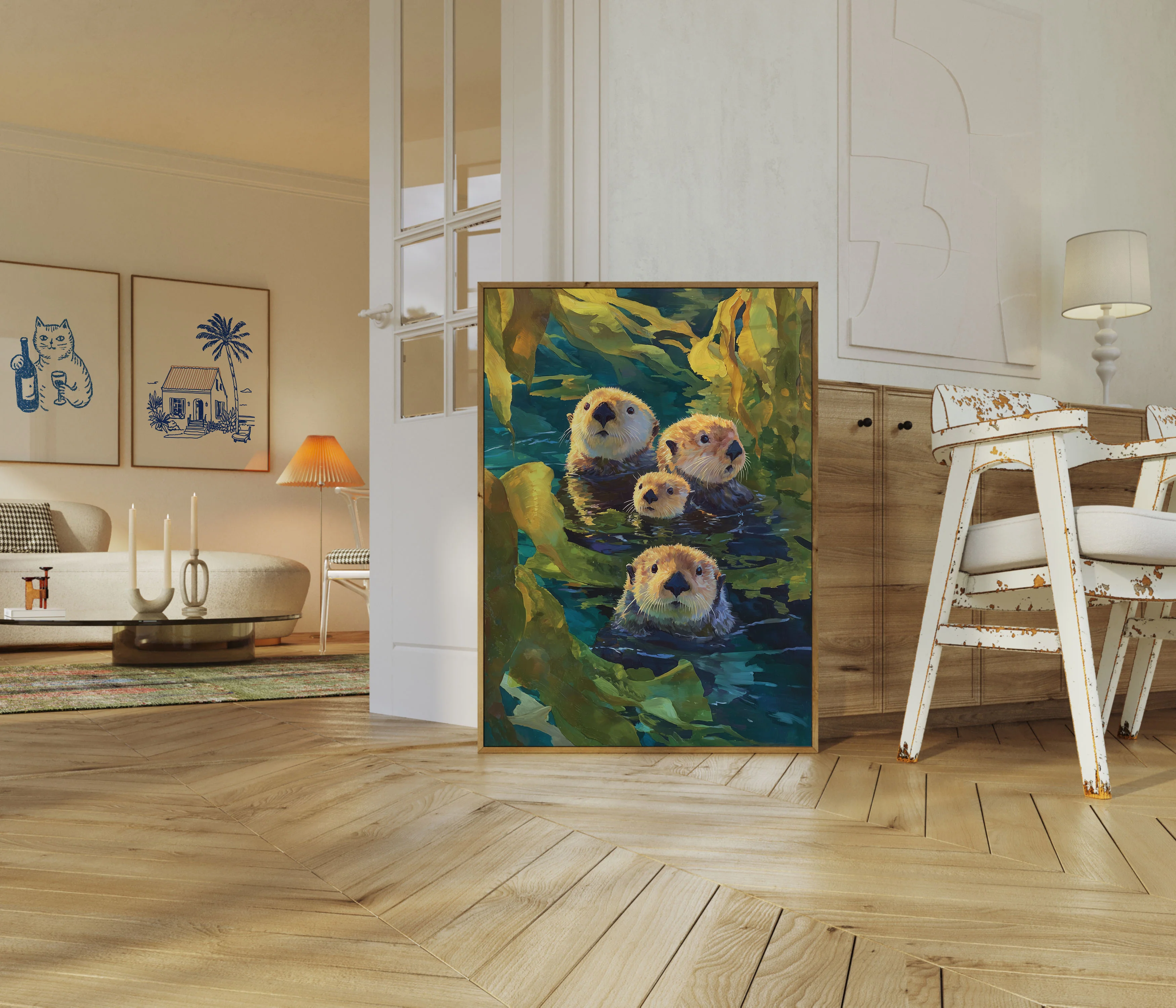 Sea Otters in Kelp Forest Poster - Image 5