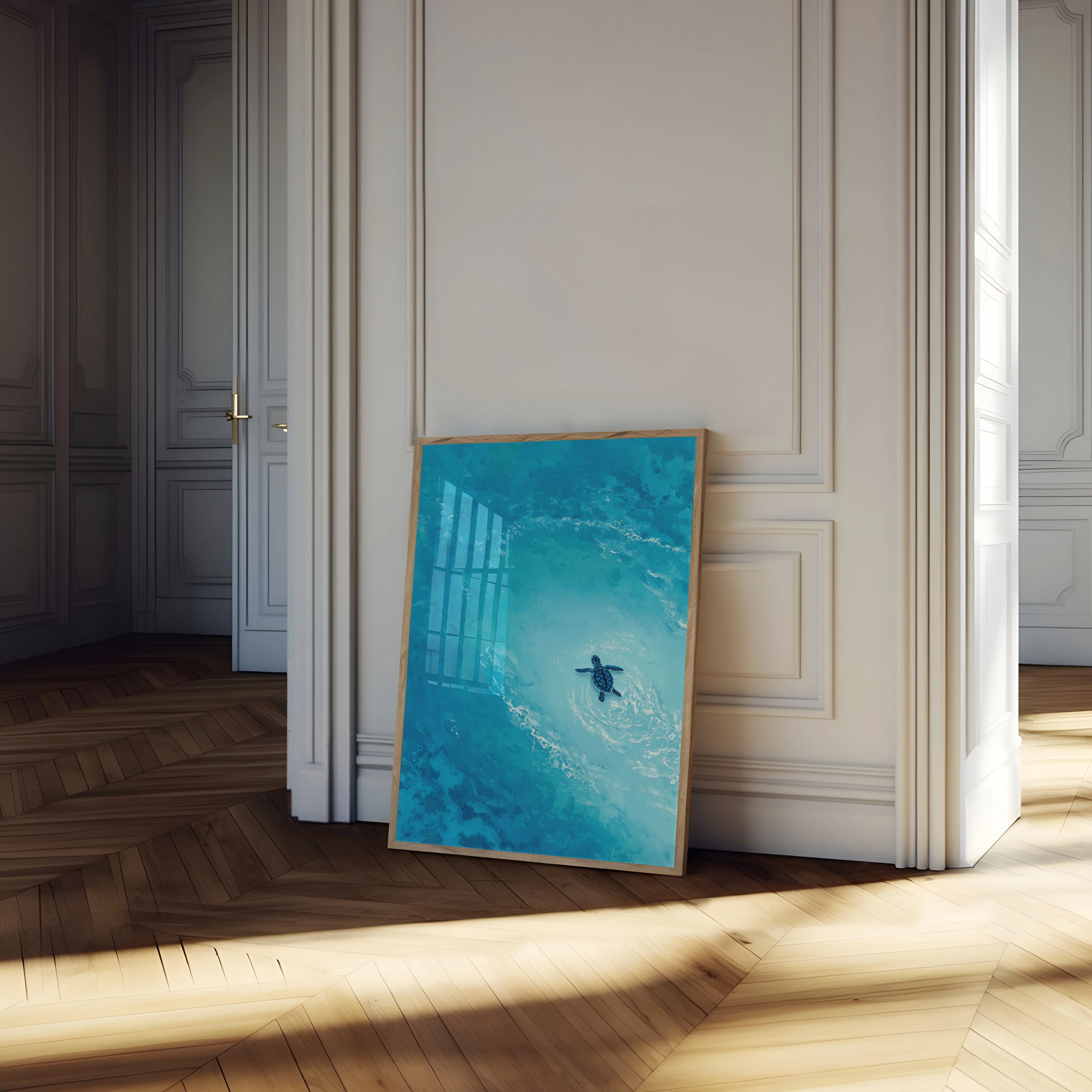 Sea Turtle Swimming in Ocean Poster - Image 4