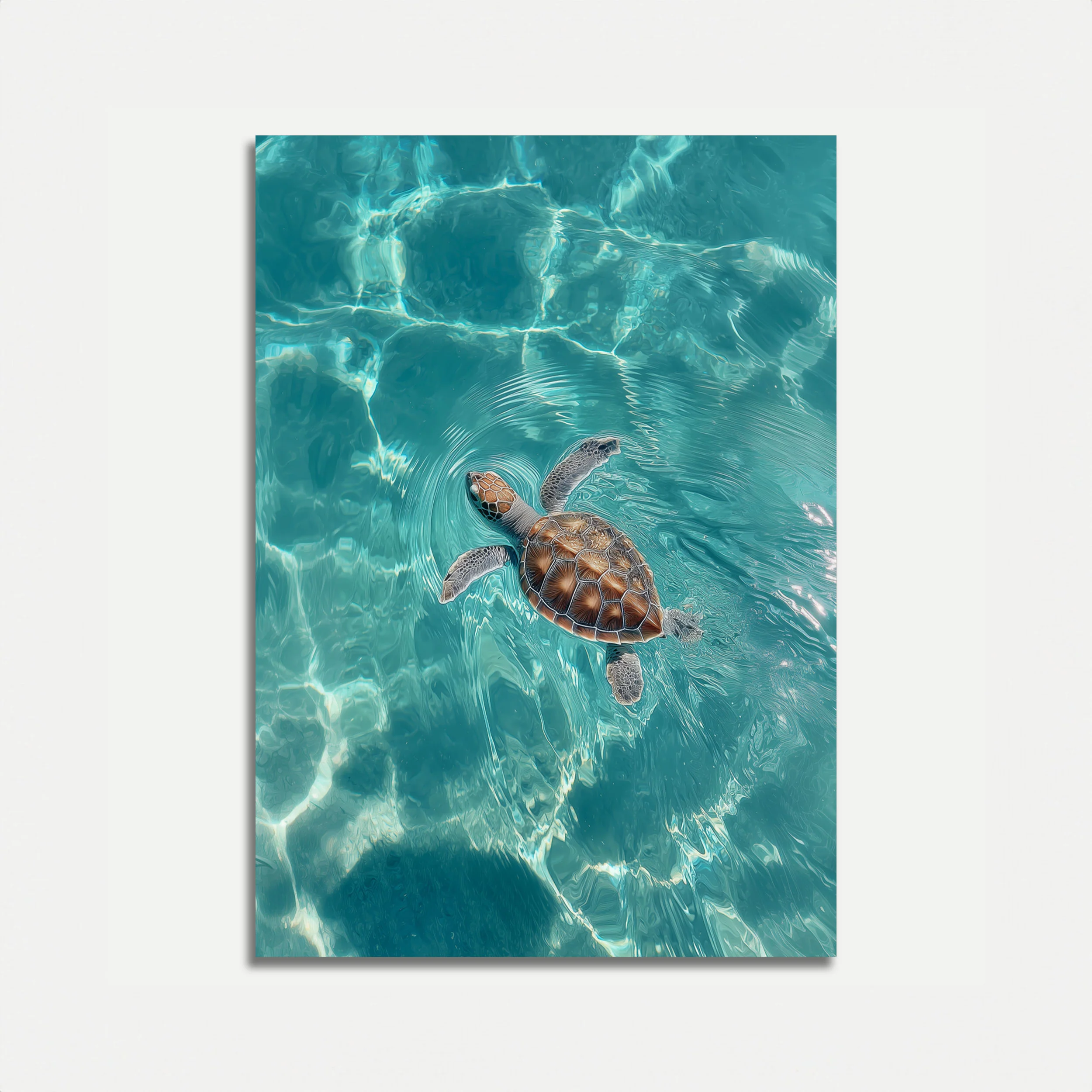 Sea Turtle Swimming Poster