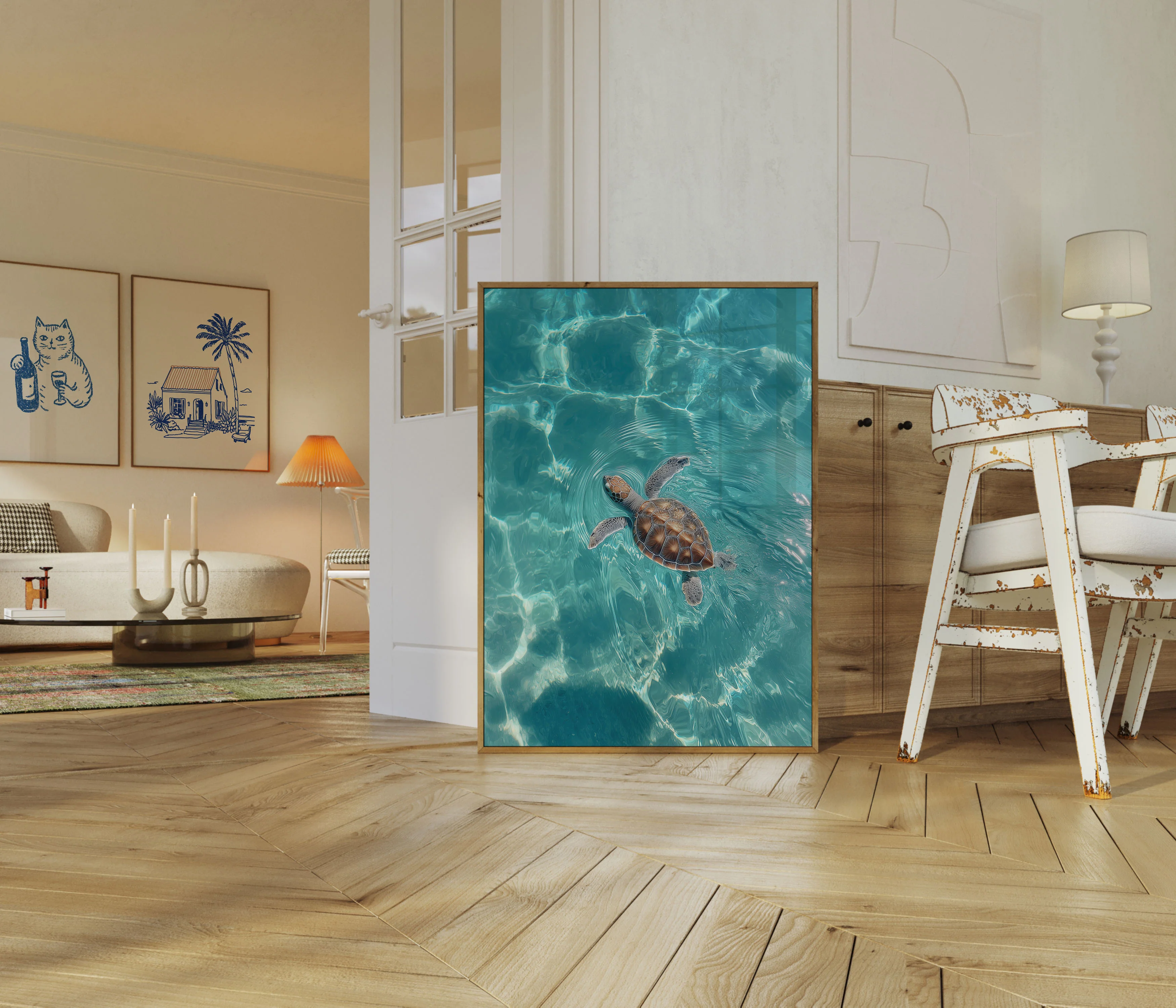 Sea Turtle Swimming Poster - Image 5