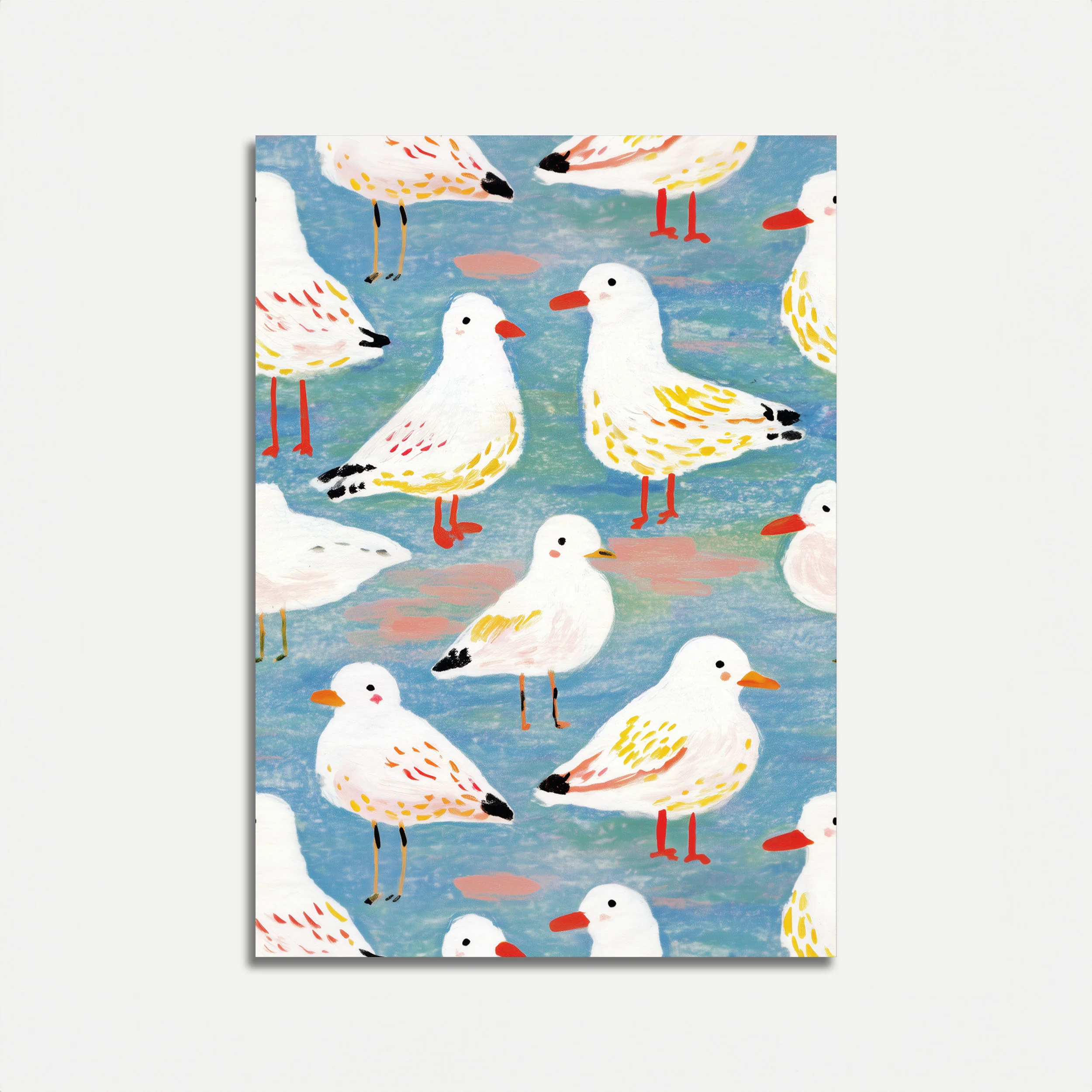 Seagulls by the Shore Poster