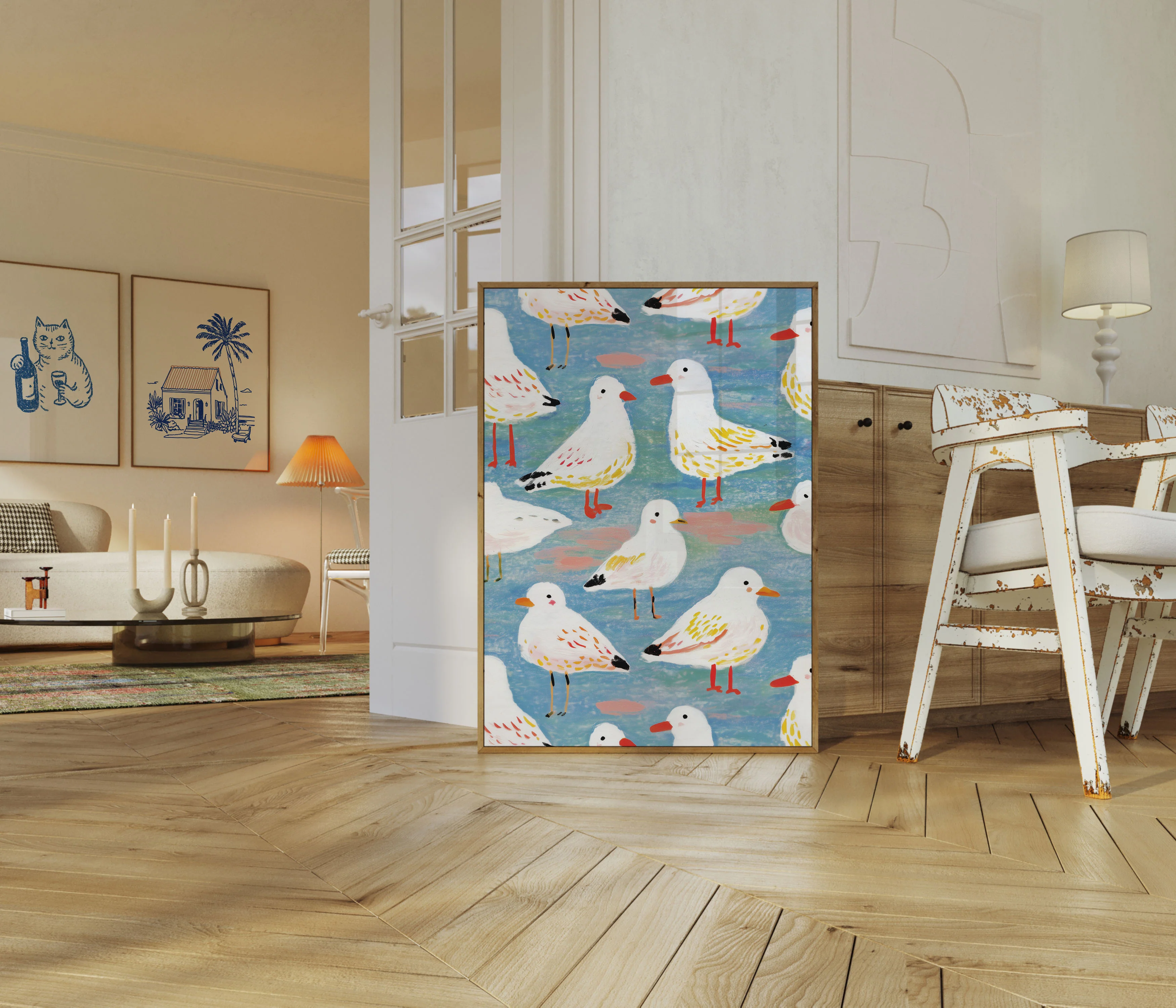 Seagulls by the Shore Poster - Image 5