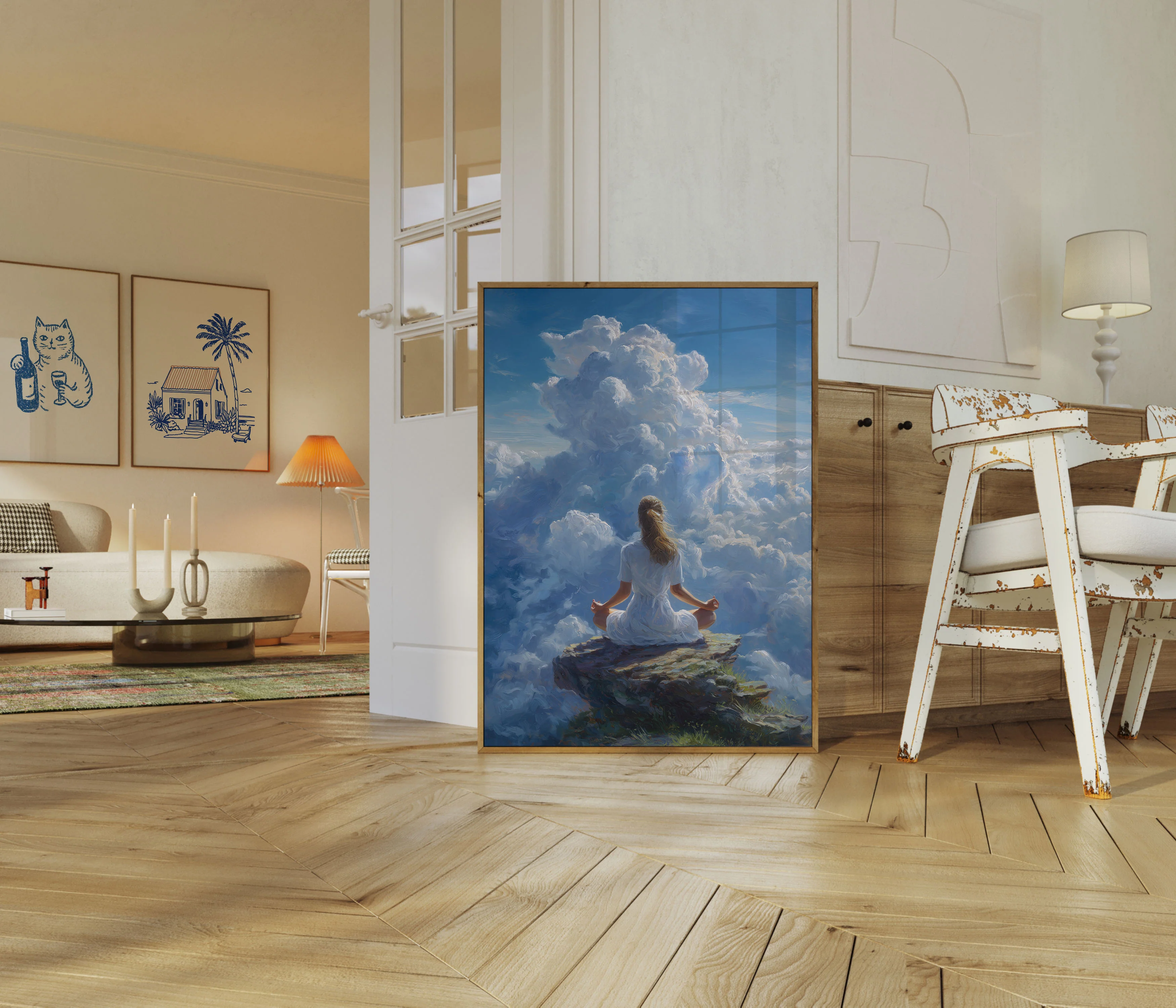 Serene Clouds Meditation Poster - Image 5