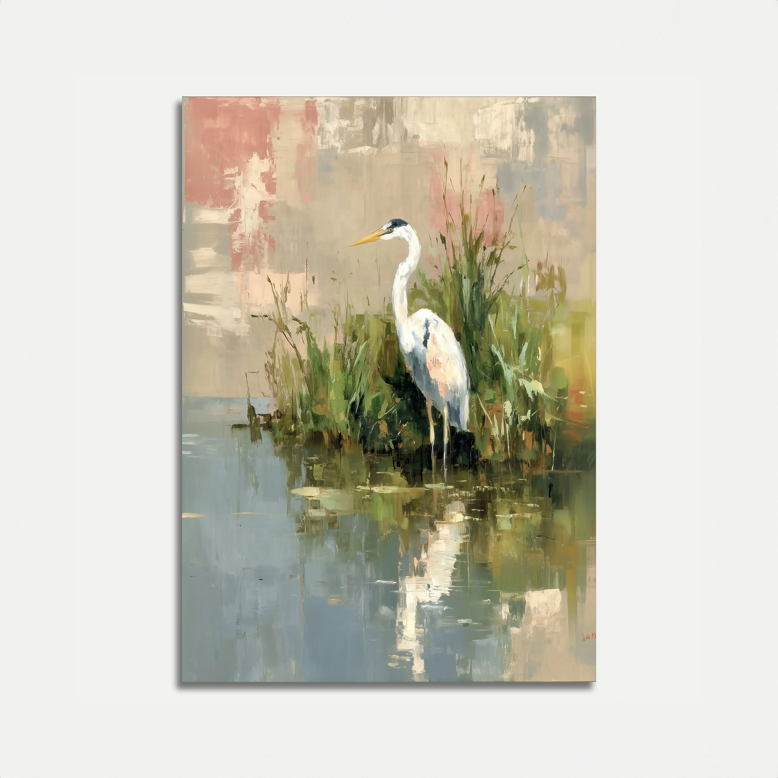 Serene Egret Wetlands Poster