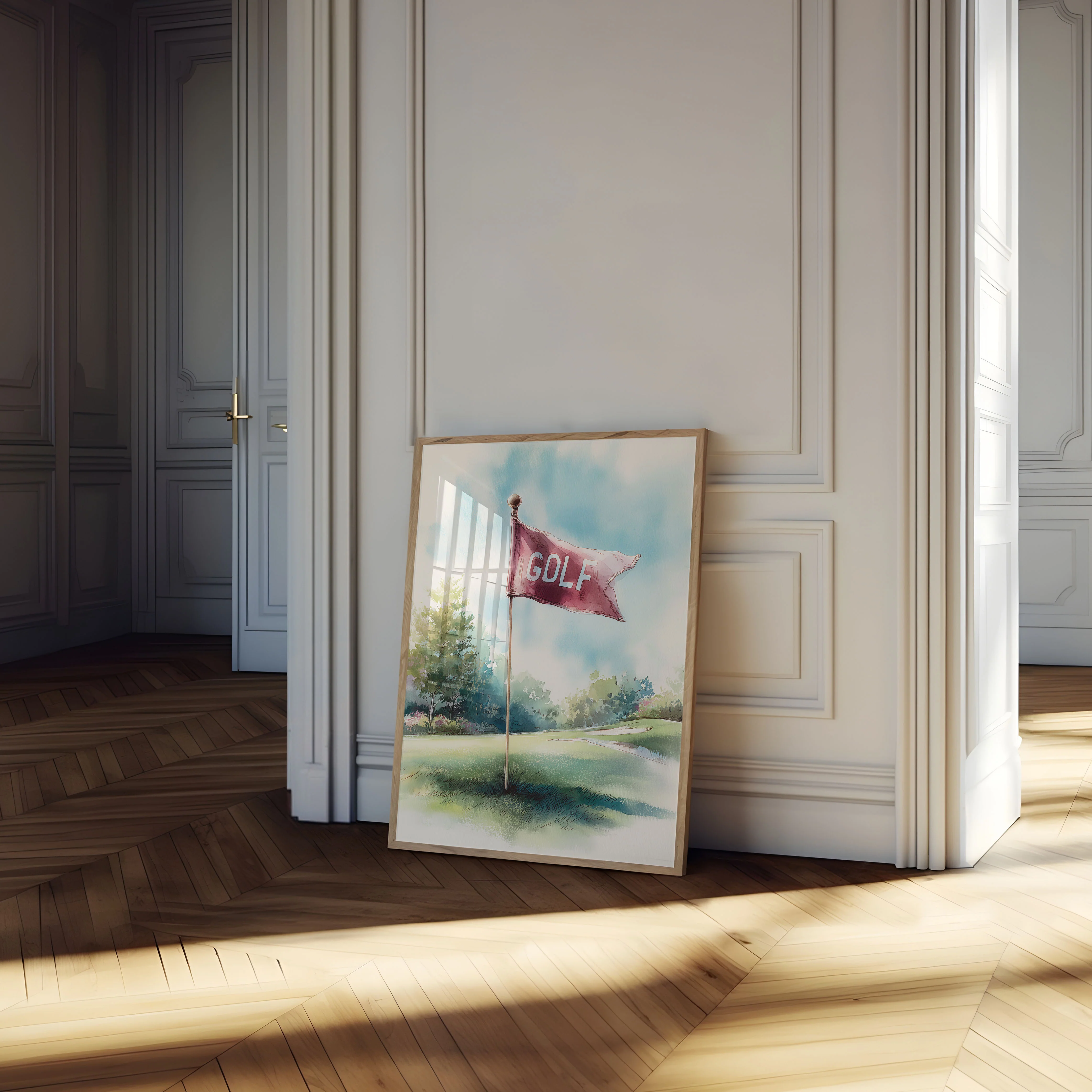 Serene Golf Course Flag Poster - Image 4
