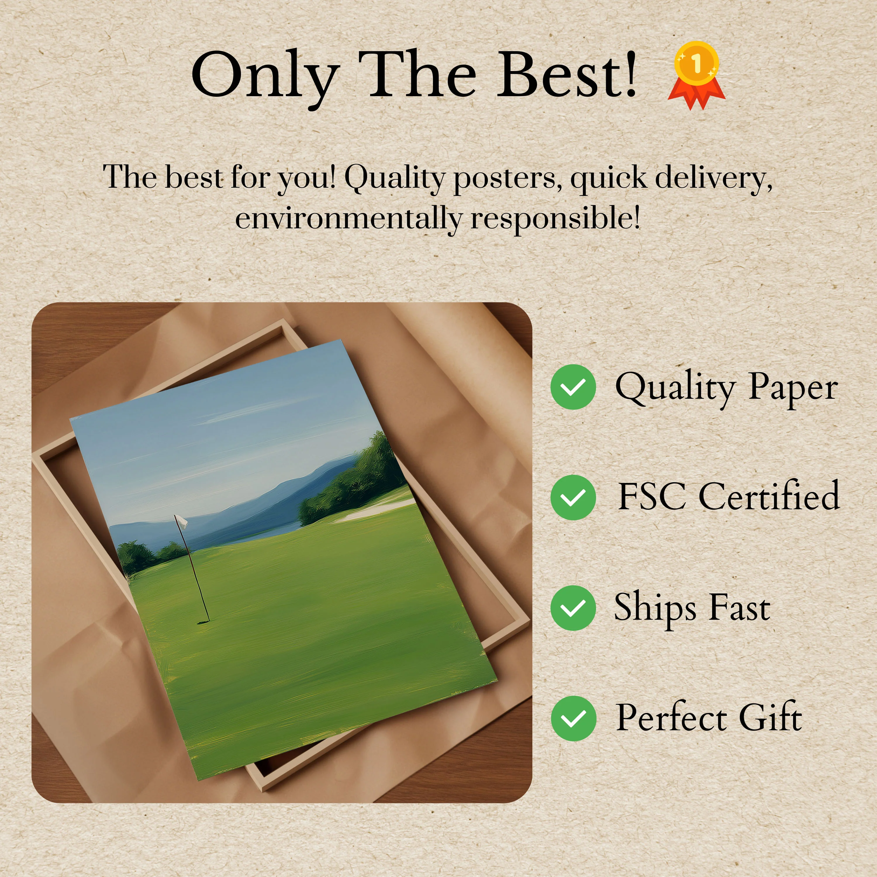 Serene Golf Course Landscape Poster - Image 3