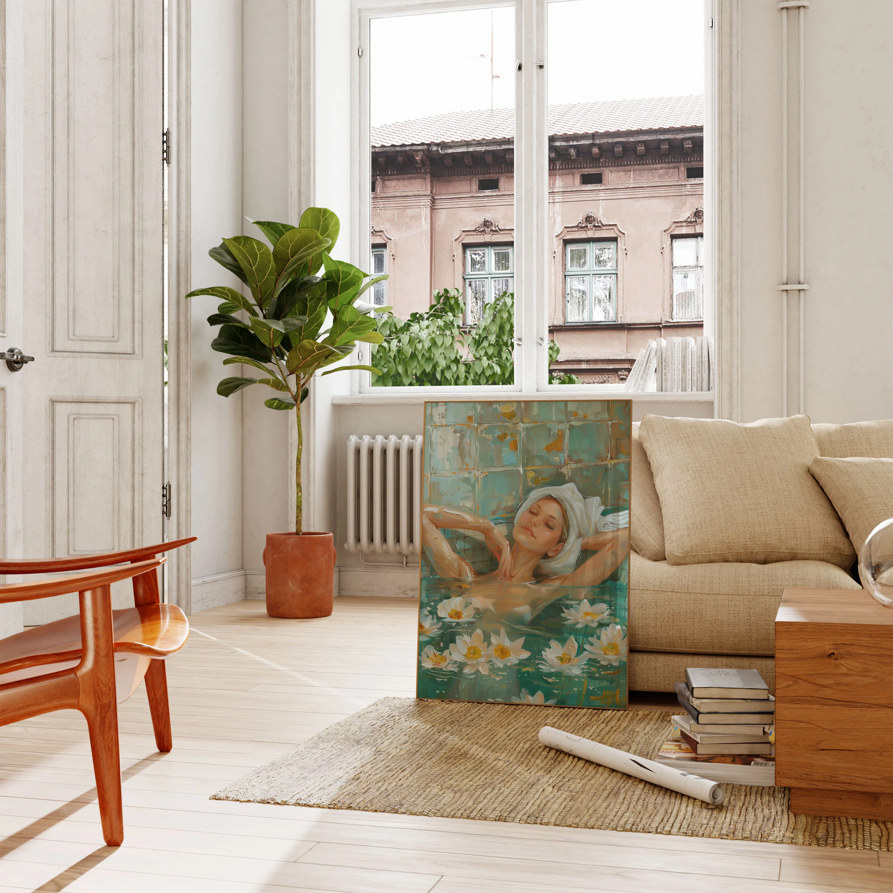 Serene Lotus Bath Relaxation Poster - Image 2