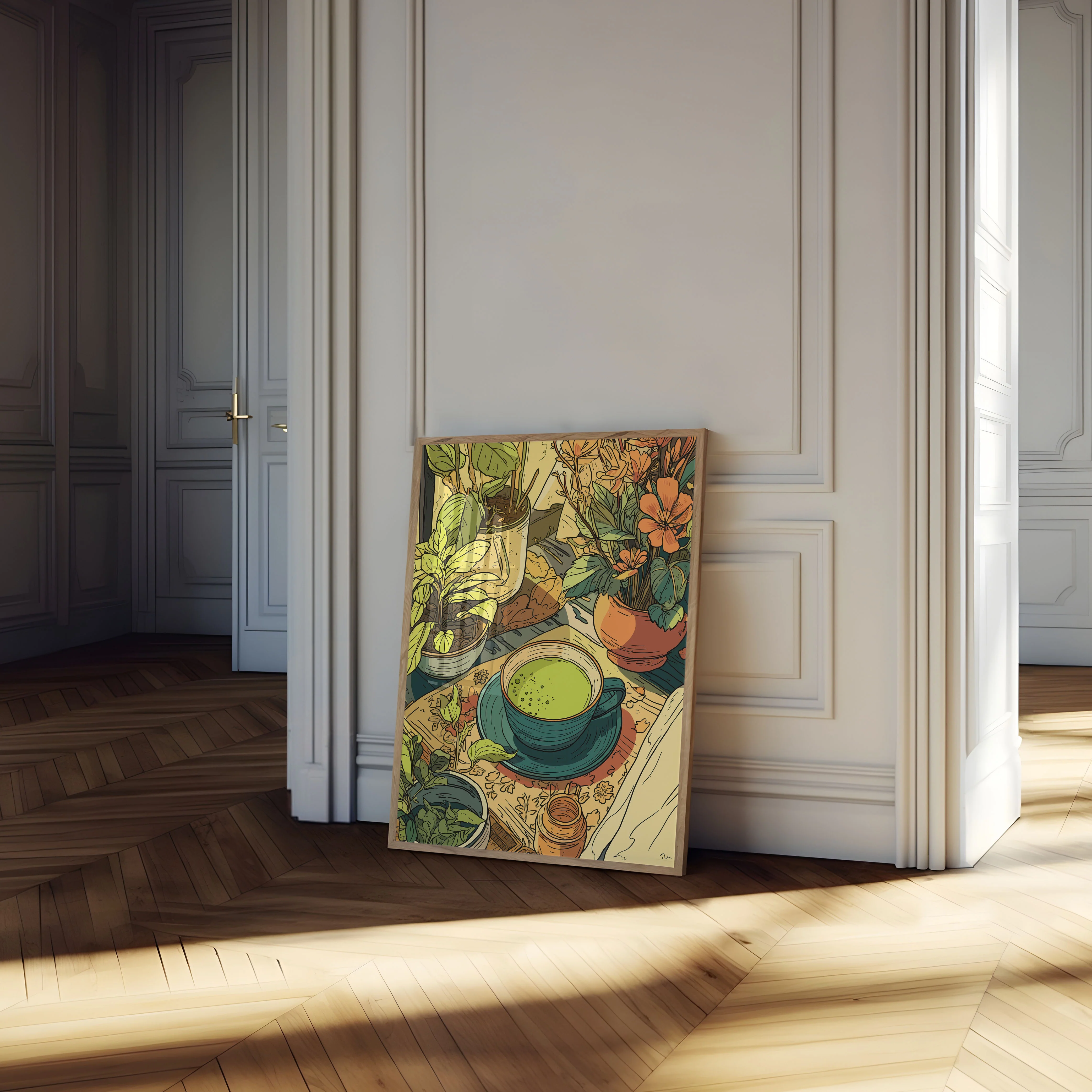 Serene Matcha Botanical Poster - Image 4