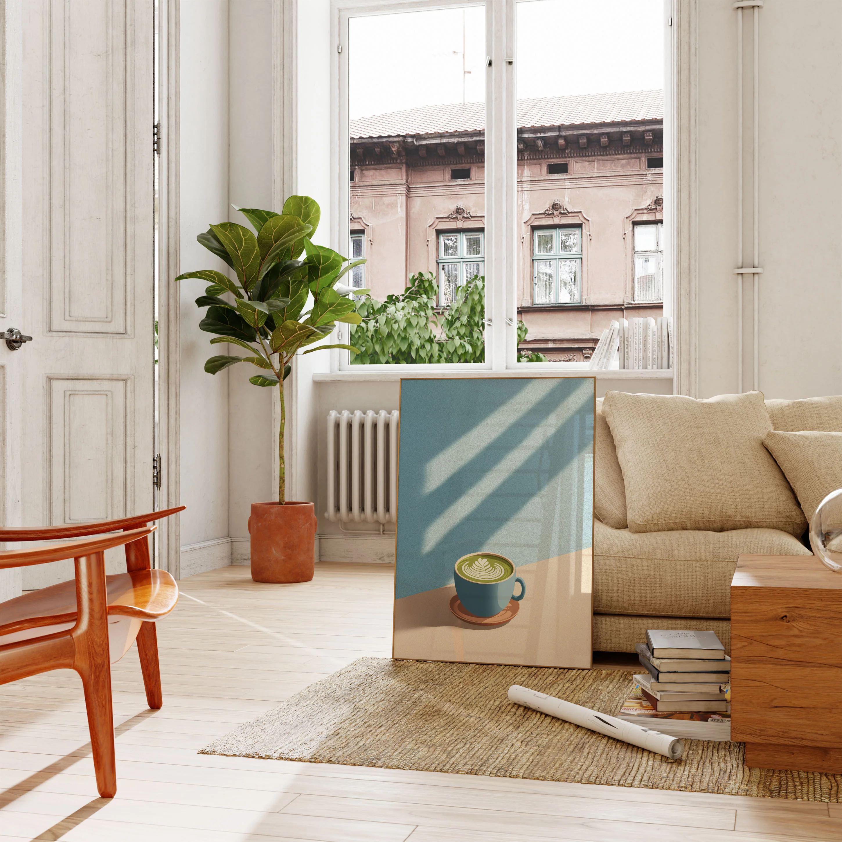 Serene Matcha Latte Art Poster - Image 2
