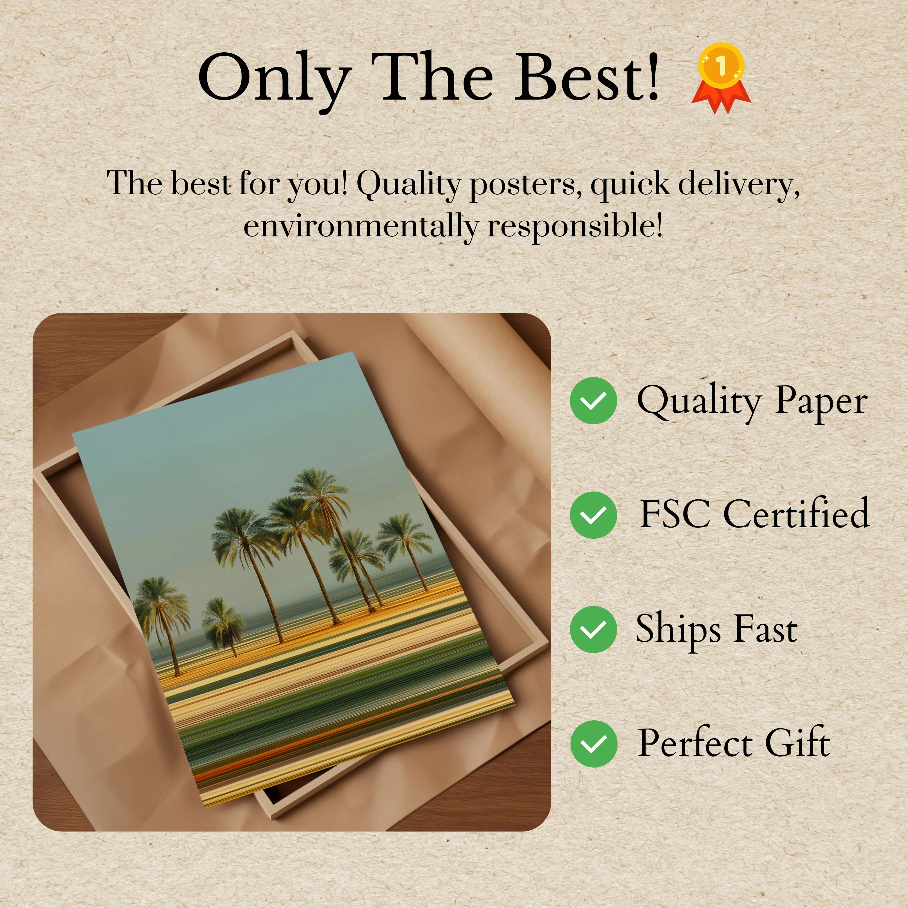 Serene Palm Trees Sunset Poster - Image 3