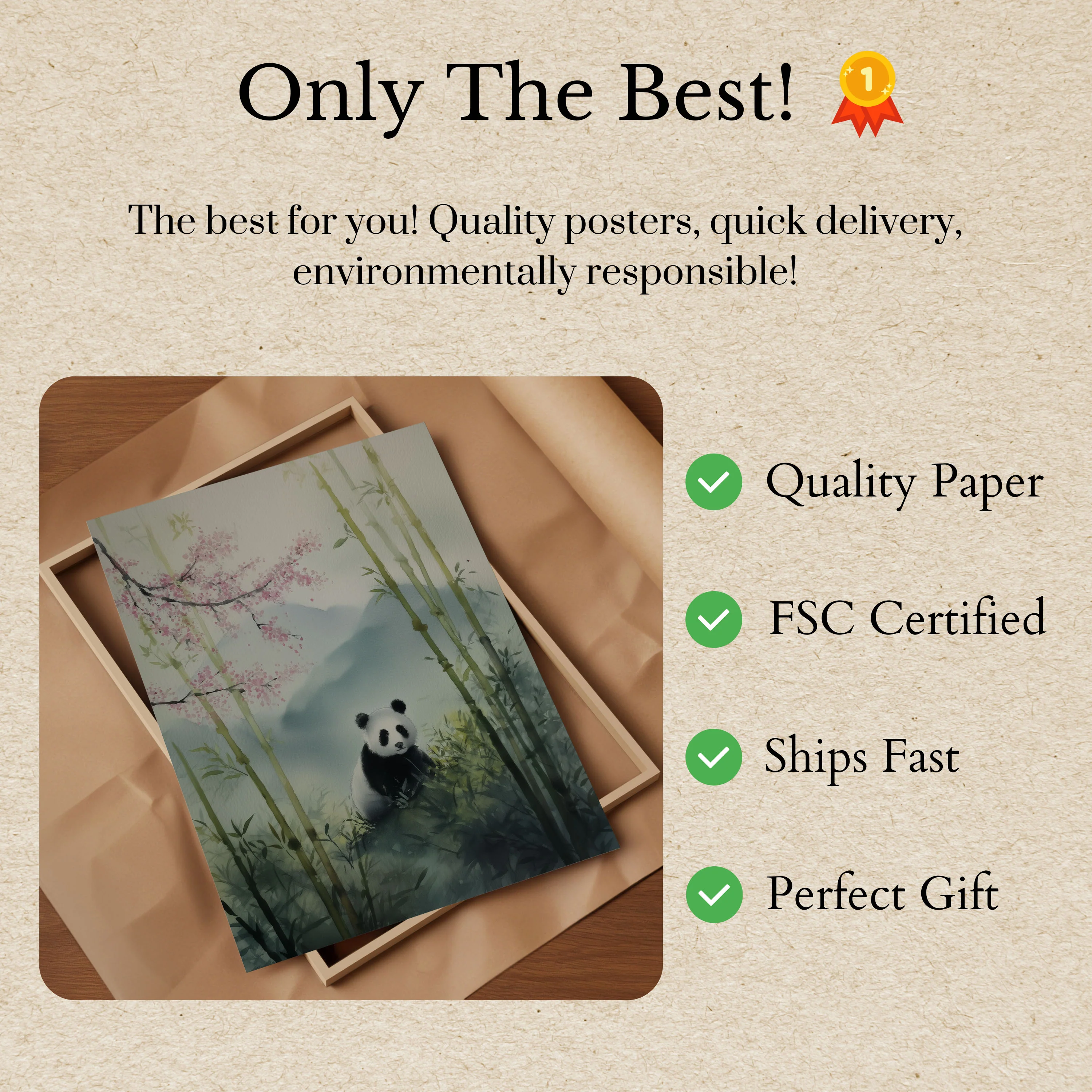 Serene Panda Bamboo Forest Poster - Image 3
