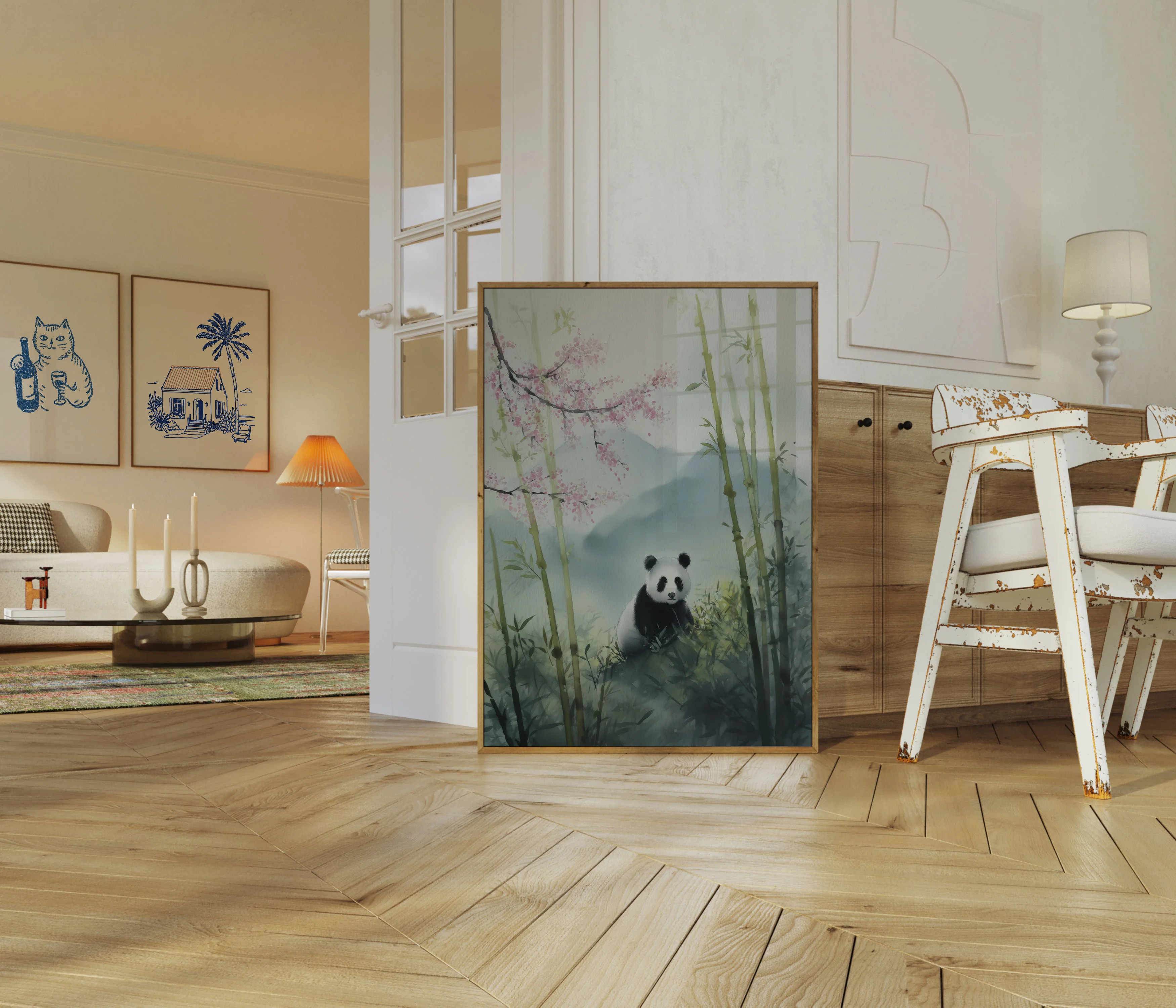 Serene Panda Bamboo Forest Poster - Image 5