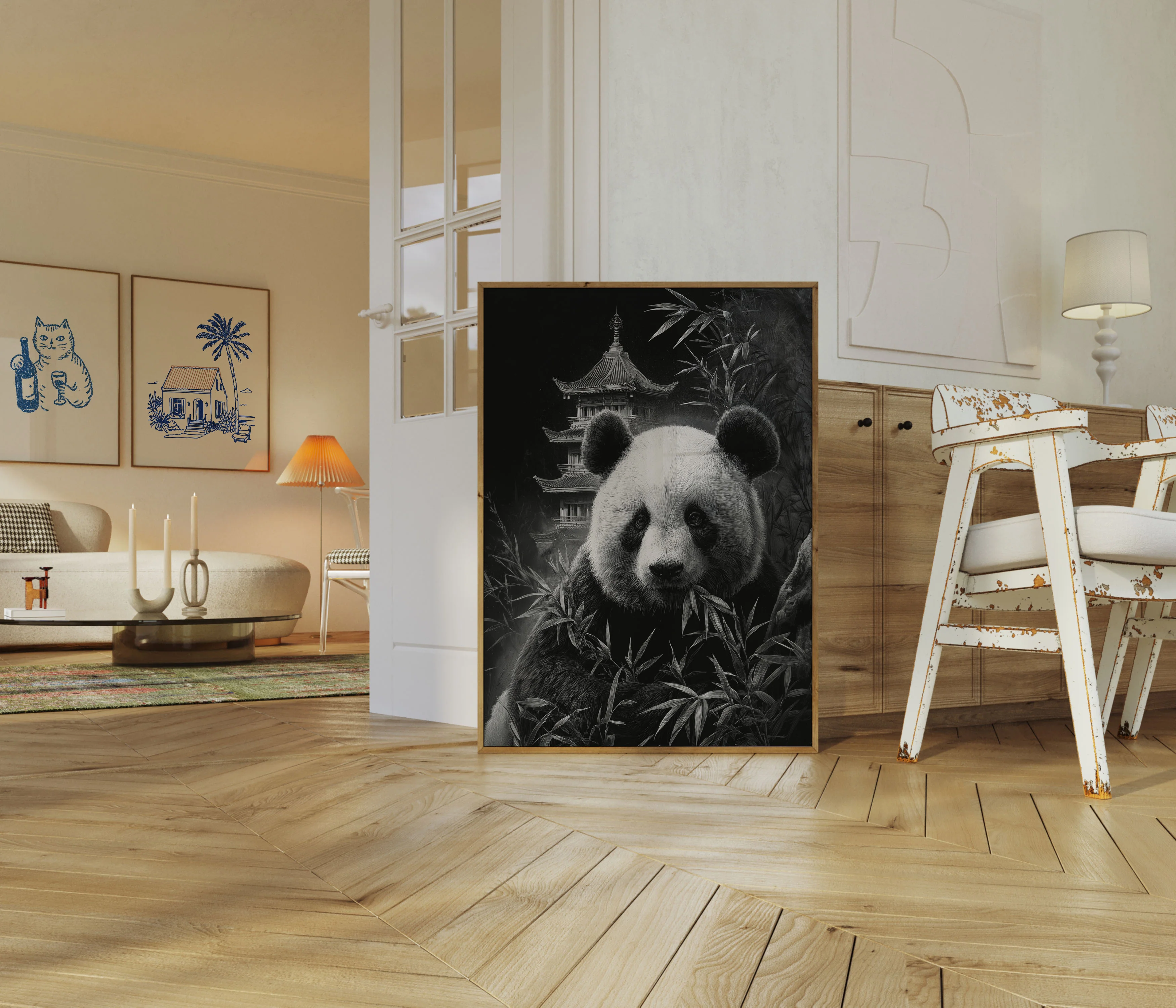 Serene Panda Pagoda Poster - Image 5
