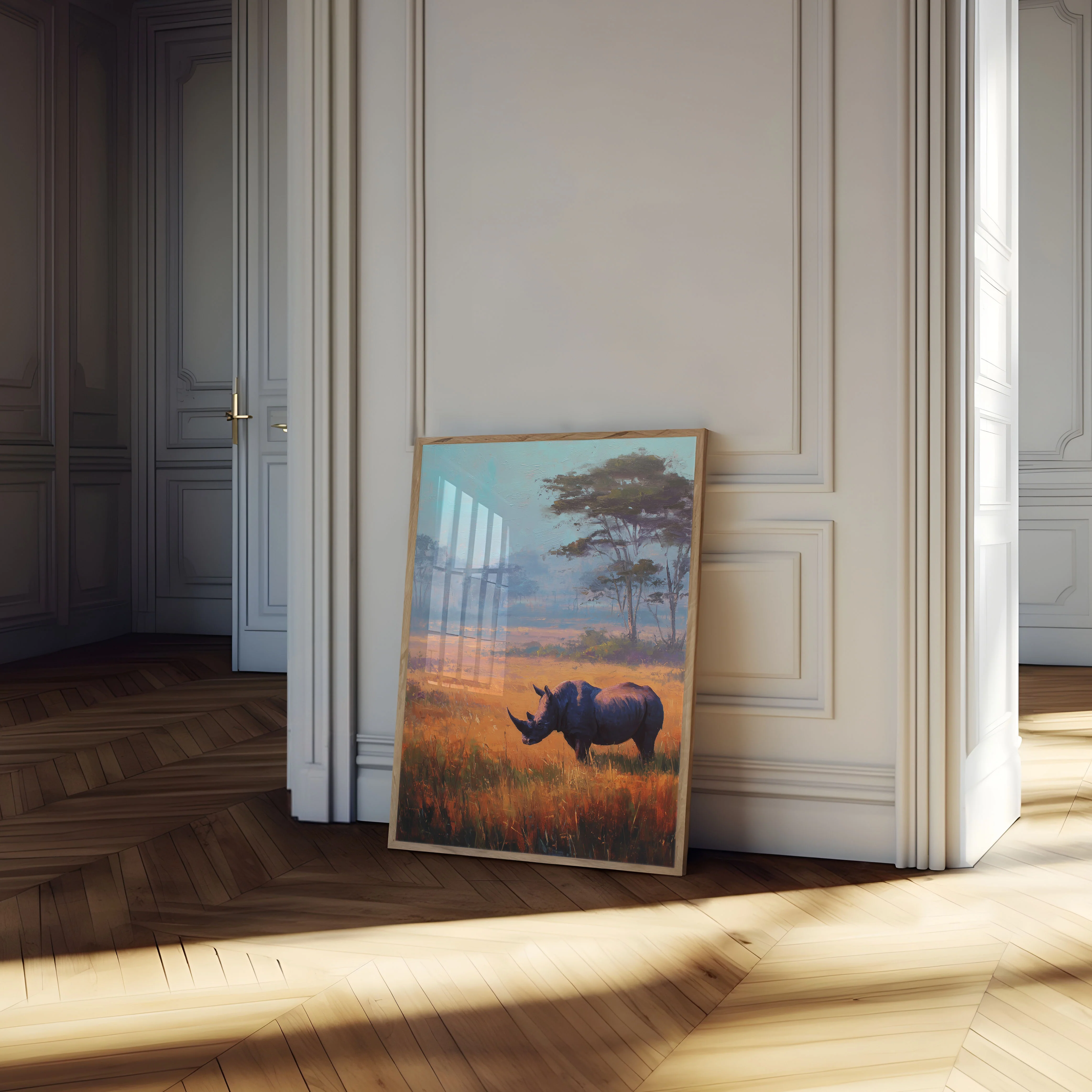 Serene Rhino African Savanna Poster - Image 4