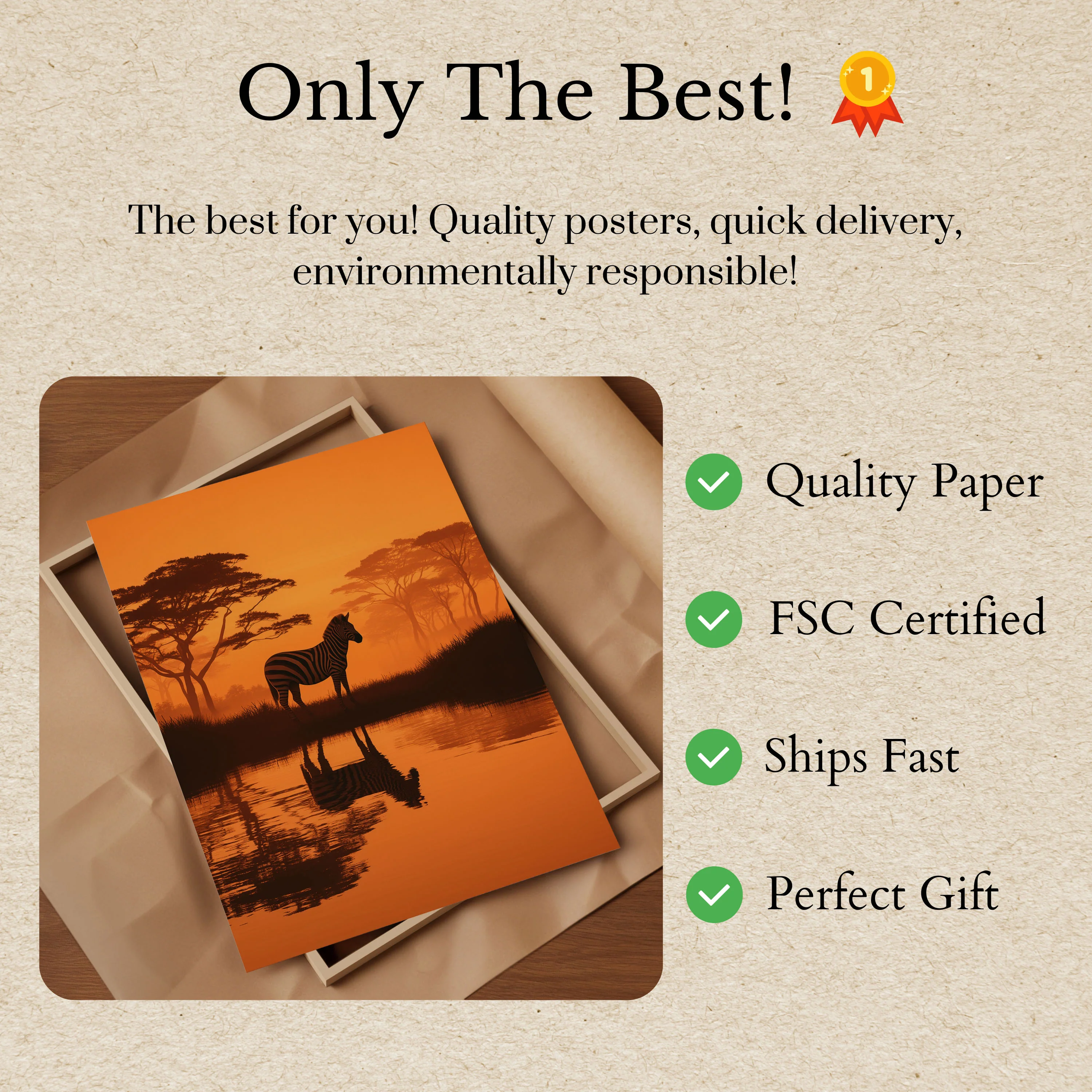 Serene Savanna Sunset Poster - Image 3