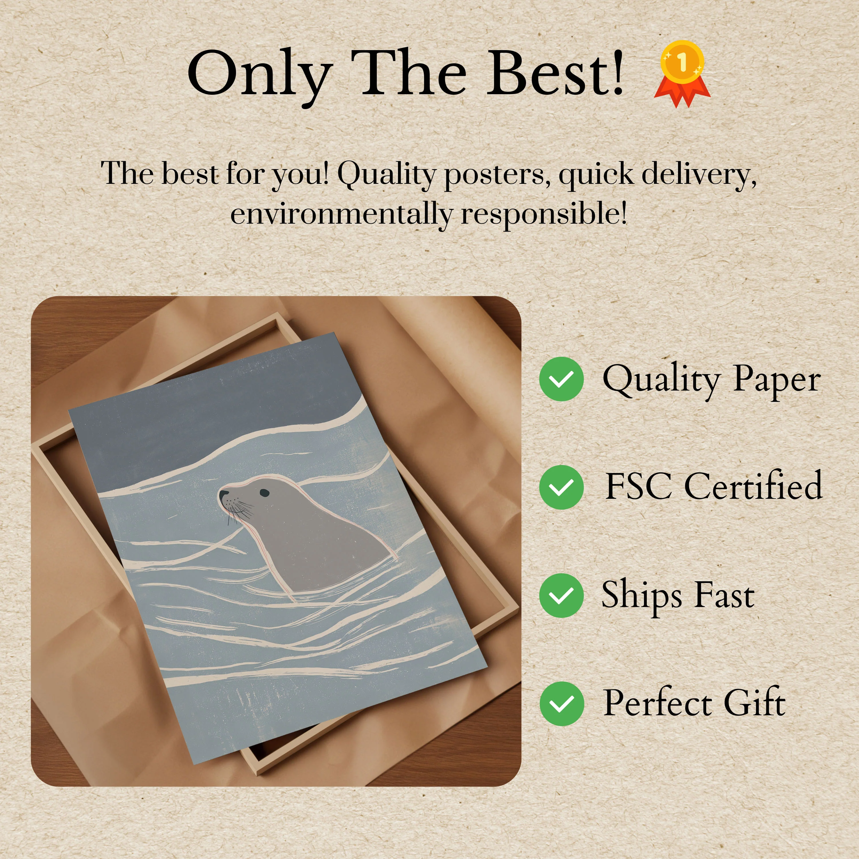 Serene Seal Ocean Poster - Image 3