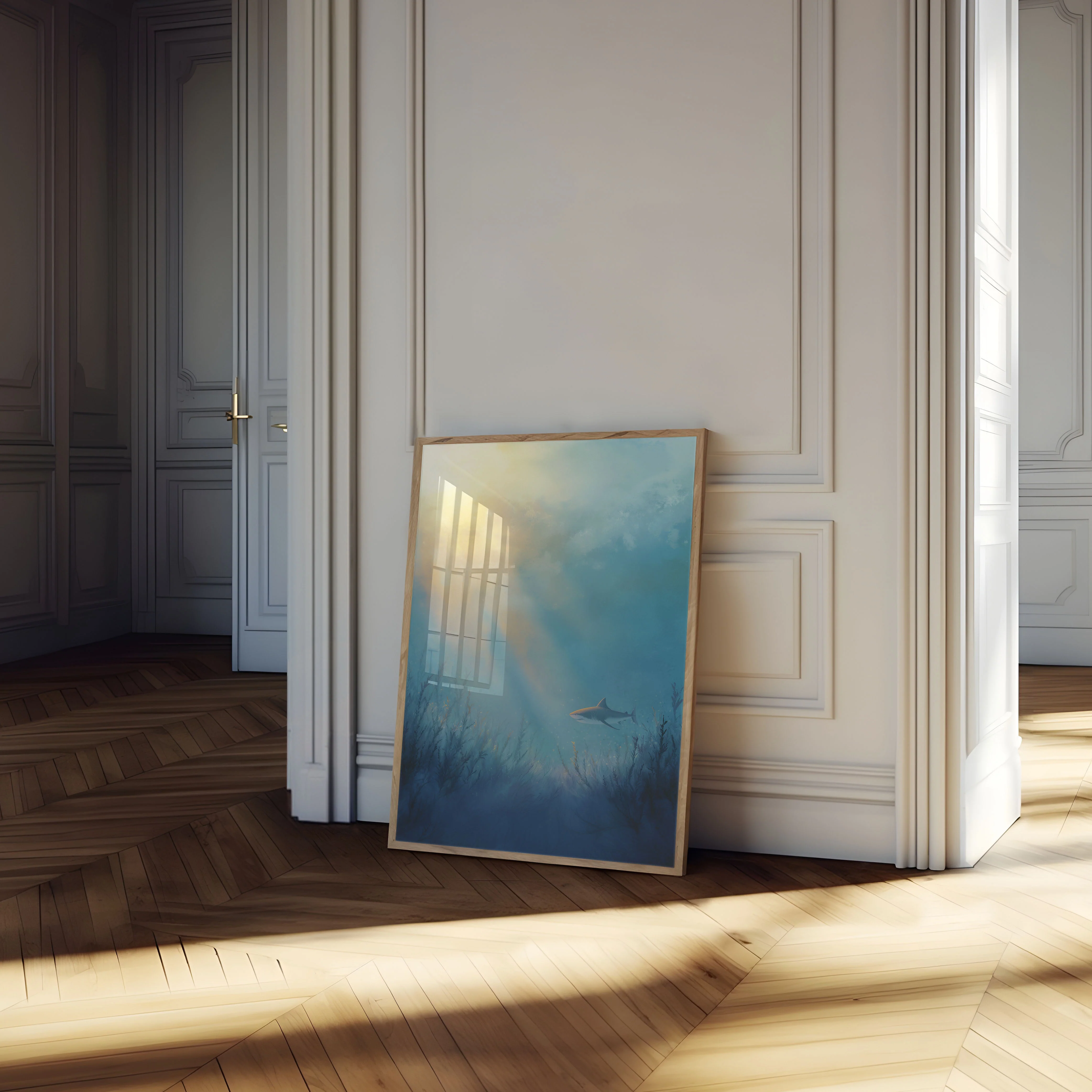 Serene Shark Underwater Poster - Image 4