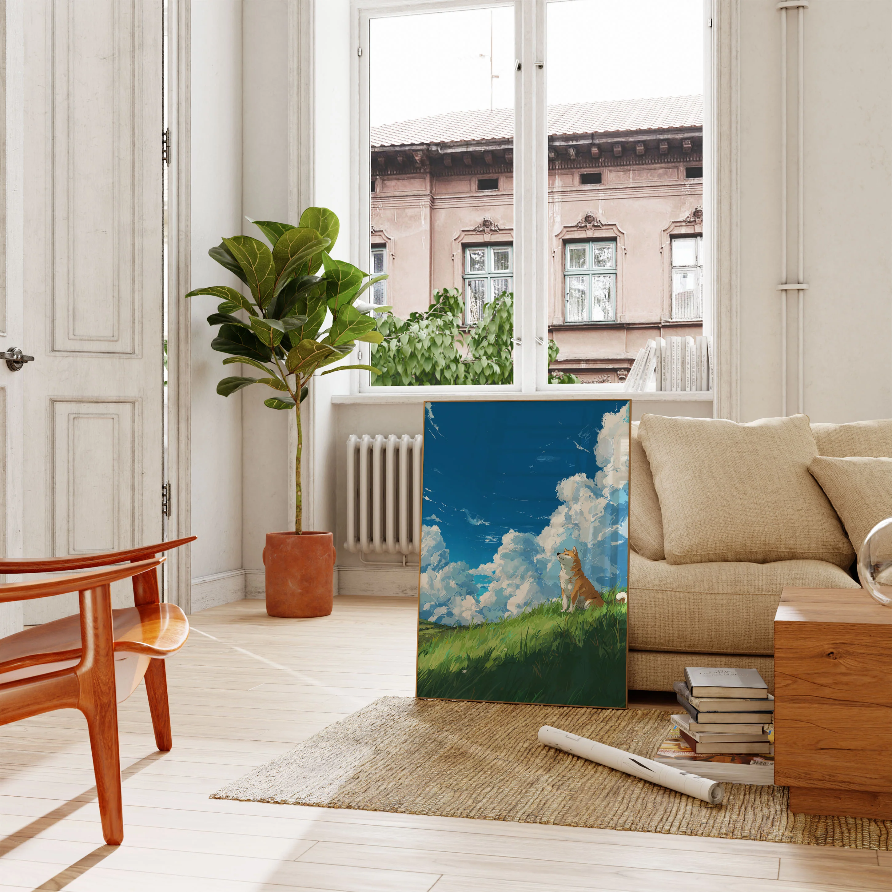 Serene Shiba Cloud Poster - Image 2