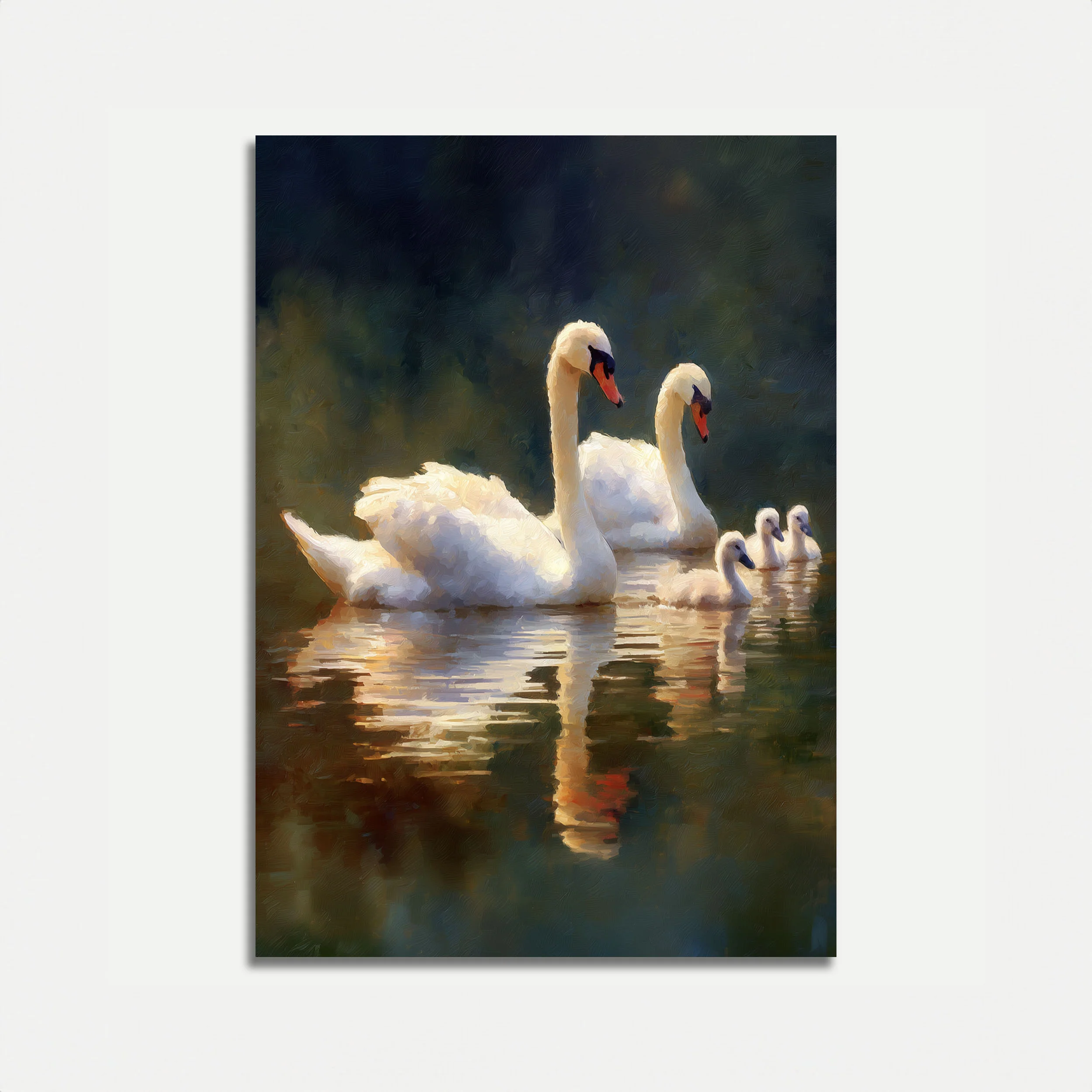 Serene Swan Family Poster