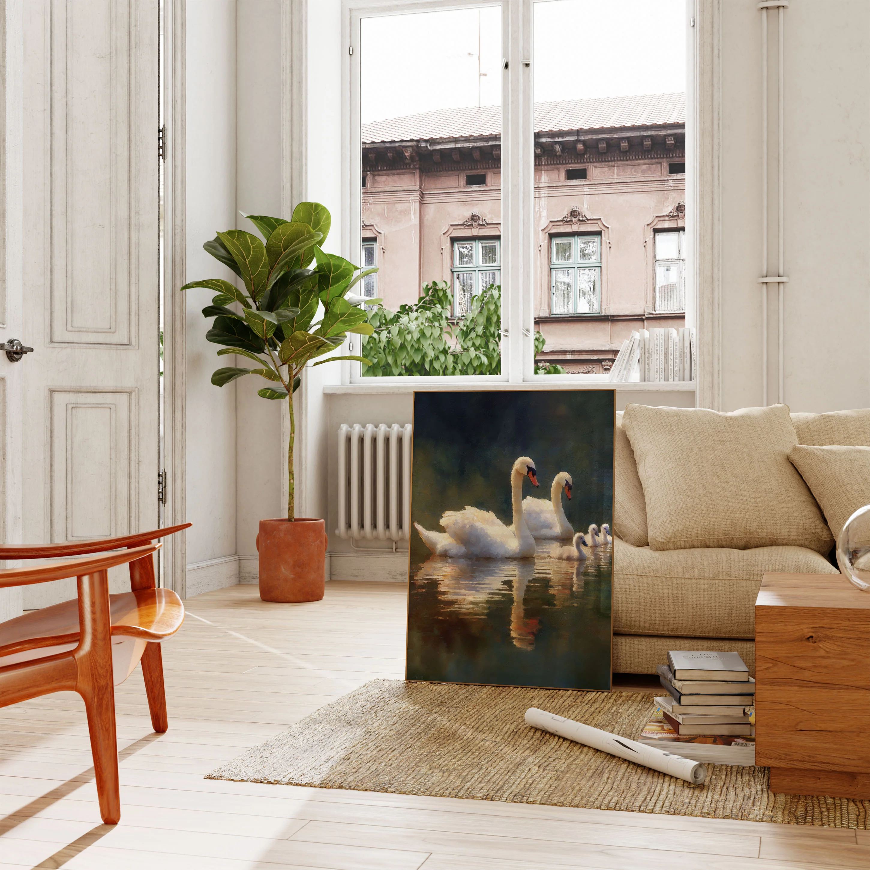 Serene Swan Family Poster - Image 2