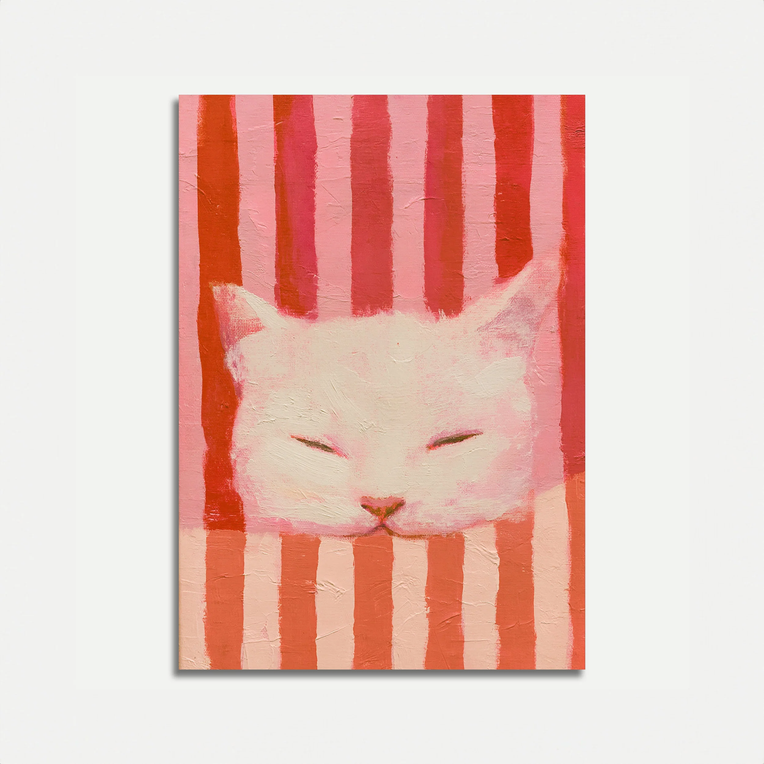 Serene White Cat Portrait Poster