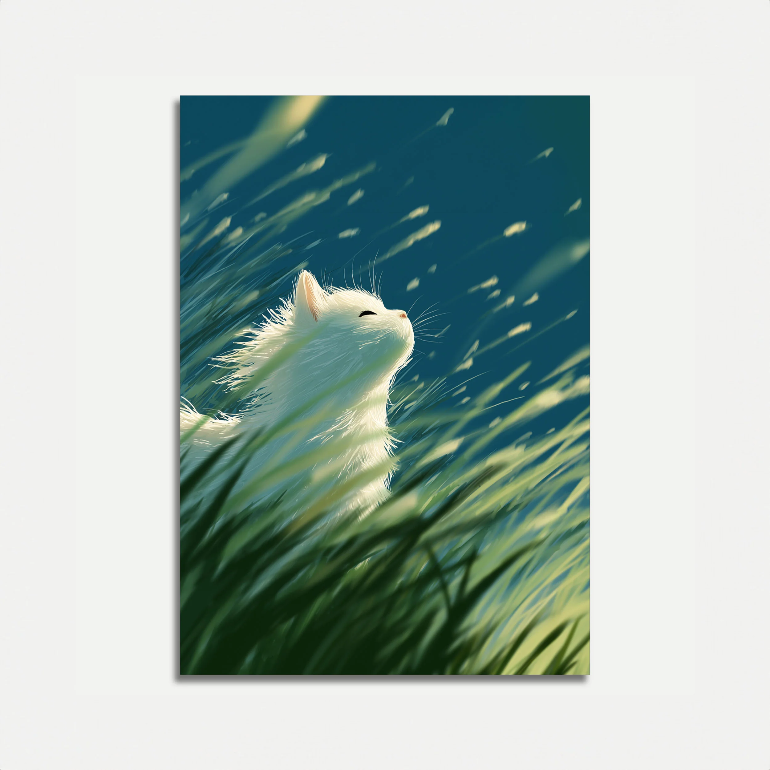 Serene Windswept Cat Poster