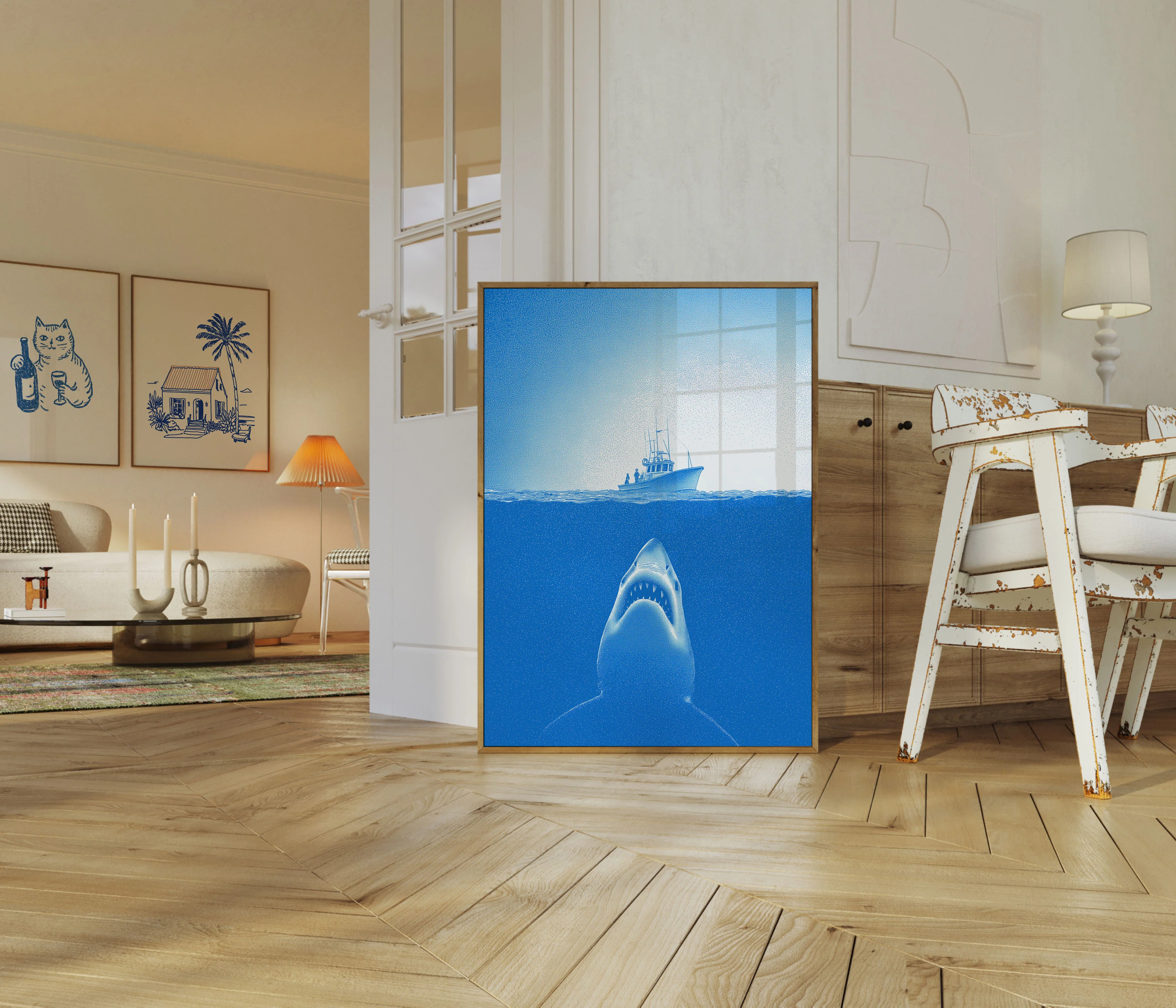 Shark Beneath the Boat Poster - Image 5
