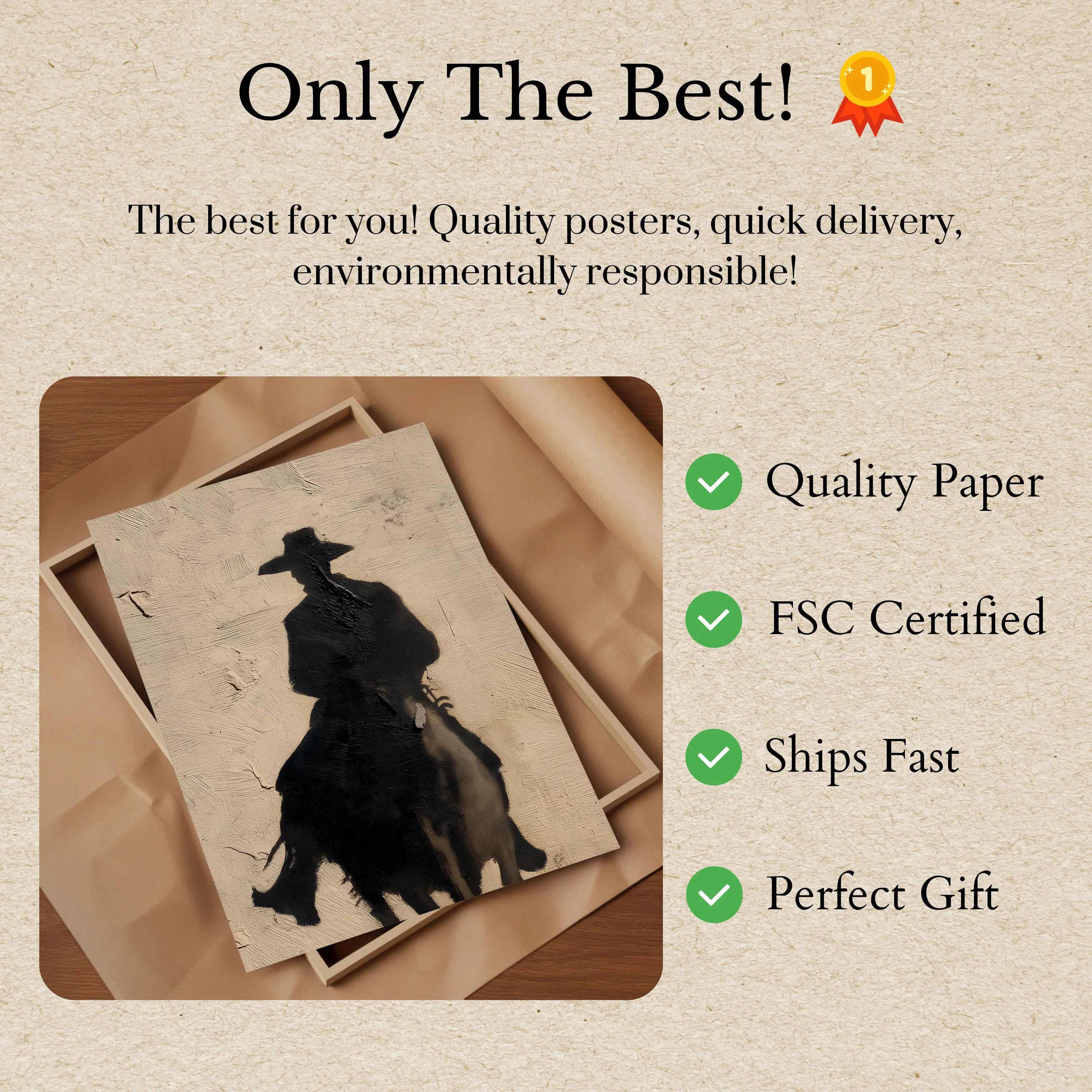 Silhouette of a Cowboy Poster - Image 3