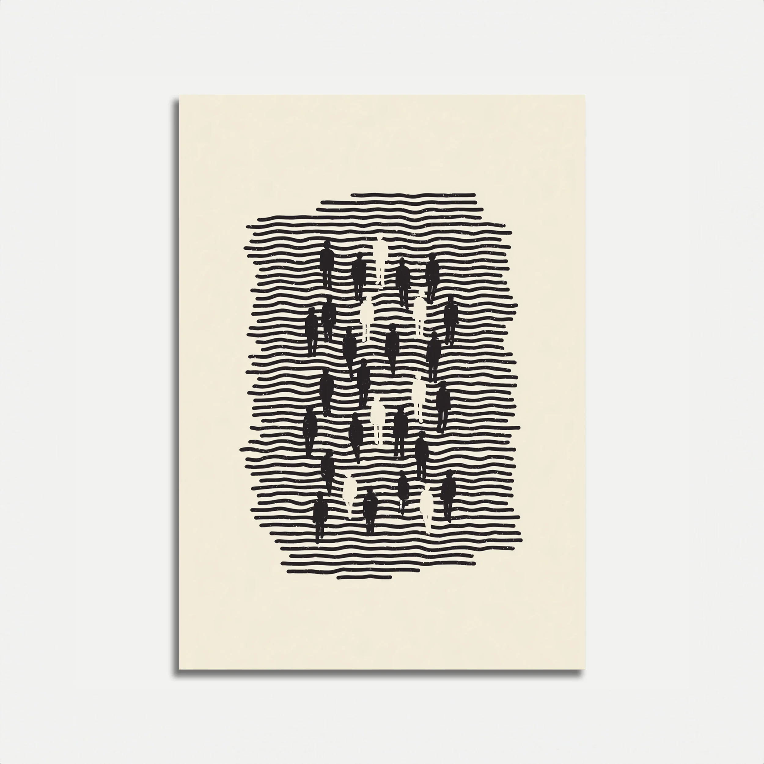 Silhouettes in Waves Poster