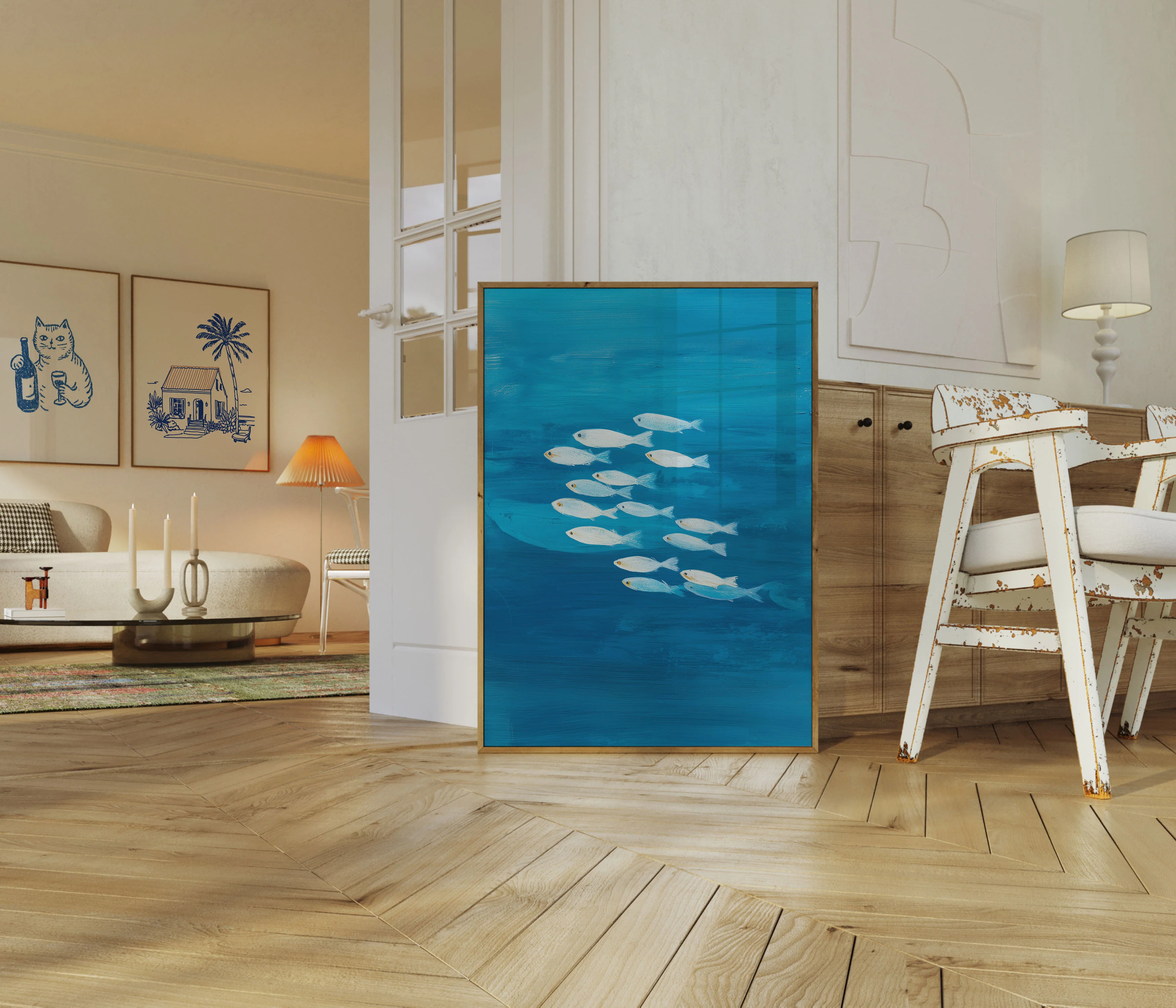 Silver School of Fish Poster - Image 5